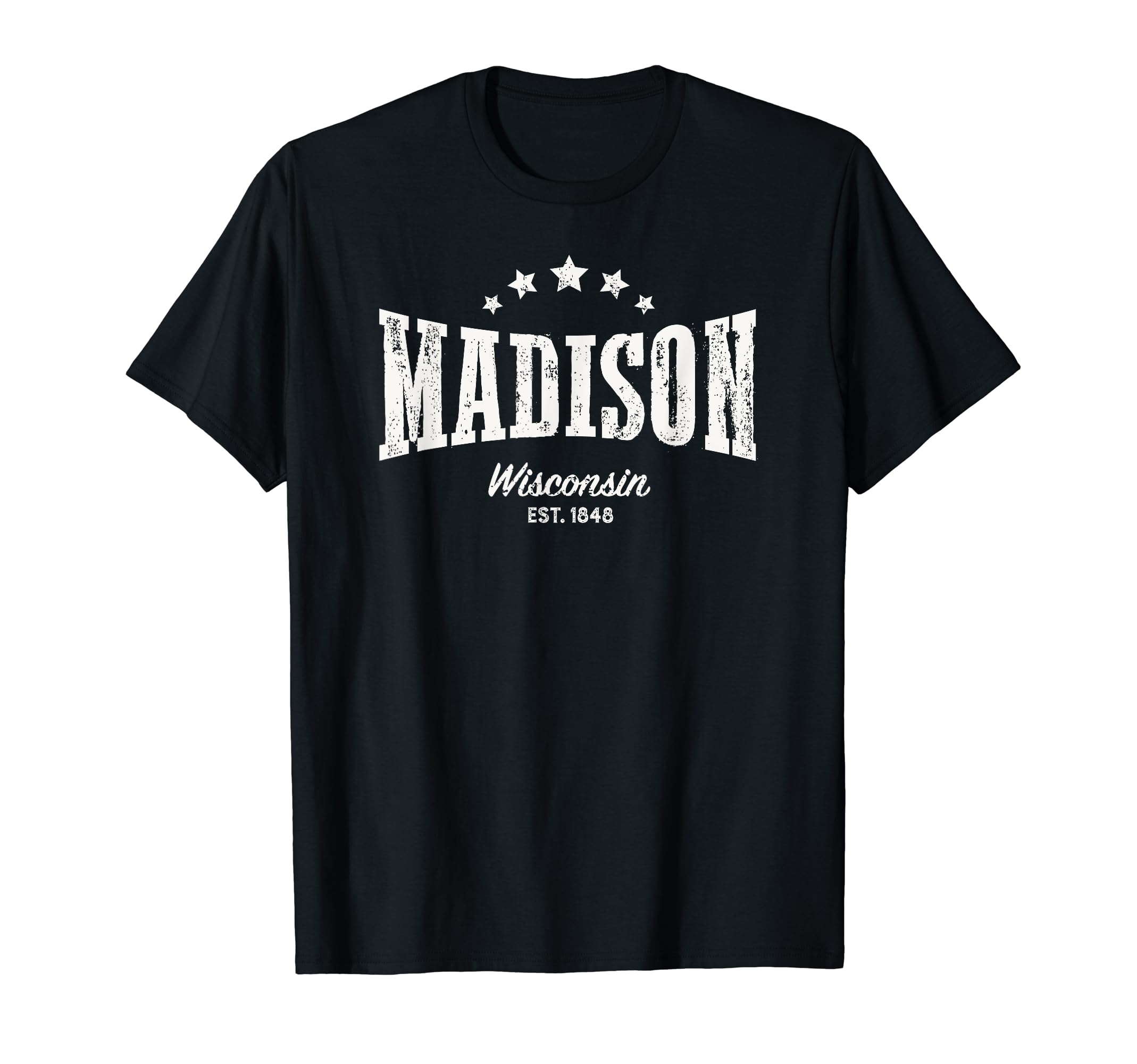 Madison Wi Distressed Home City T-Shirt - Aesthetic Graphic for Adults - T-Shirt, Sweatshirt, Hoodie