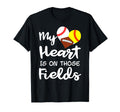 My Heart Is Fields Baseball Softball T-Shirt - Aesthetic Graphic Men Women - T-Shirt, Sweatshirt, Hoodie