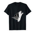 Distressed Wolf Howling Moon T-Shirt - Fun Novelty Design Men Women - T-Shirt, Sweatshirt, Hoodie