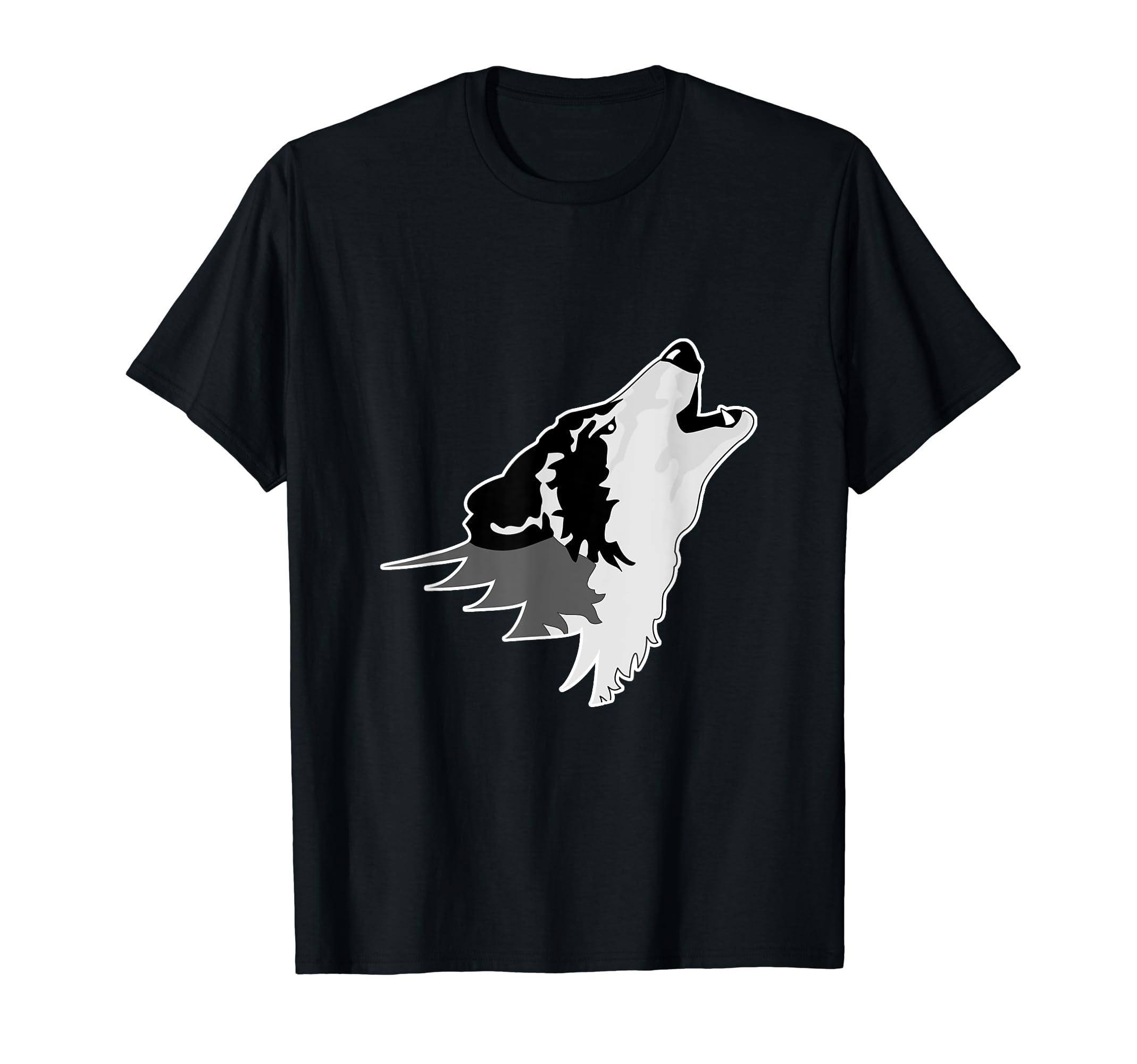 Distressed Wolf Howling Moon T-Shirt - Fun Novelty Design Men Women - T-Shirt, Sweatshirt, Hoodie
