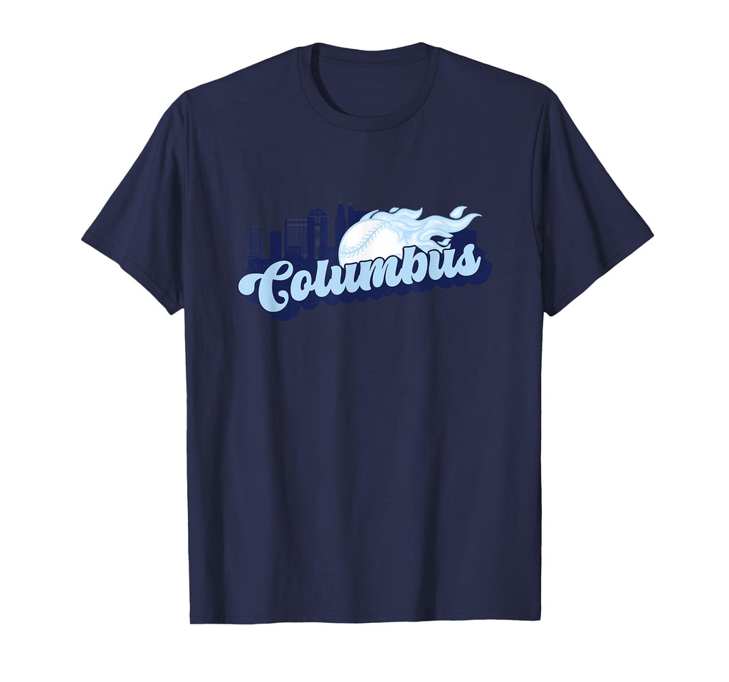 Columbus Baseball City Skyline T-Shirt - Fun Novelty Design Men Women - T-Shirt, Sweatshirt, Hoodie