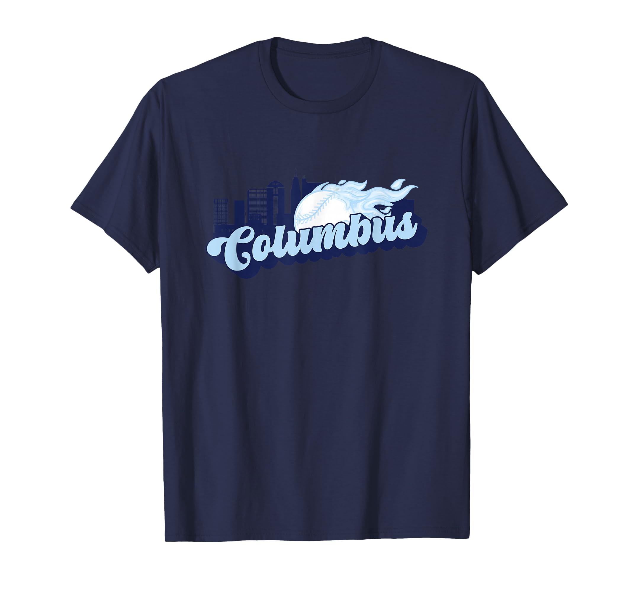 Columbus Baseball City Skyline T-Shirt - Fun Novelty Design Men Women - T-Shirt, Sweatshirt, Hoodie
