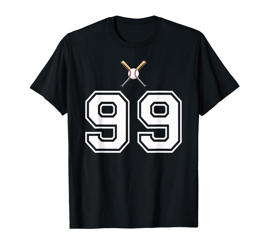 99 Number Baseball White T-Shirt - Novelty Apparel for Adults - T-Shirt, Sweatshirt, Hoodie