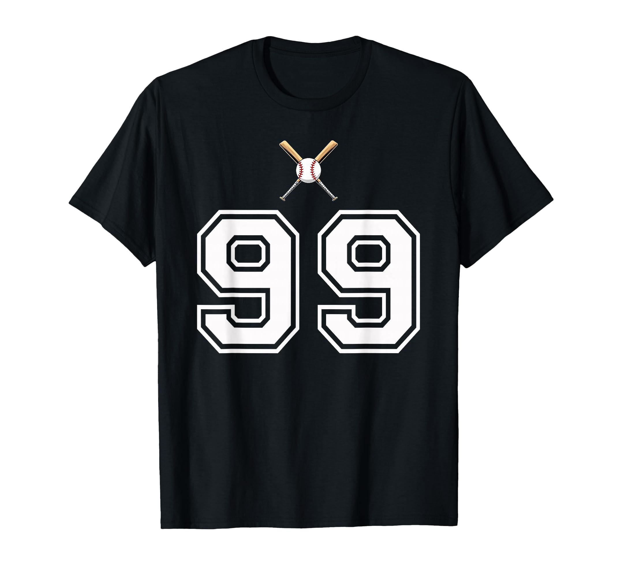 99 Number Baseball White T-Shirt - Novelty Apparel for Adults - T-Shirt, Sweatshirt, Hoodie