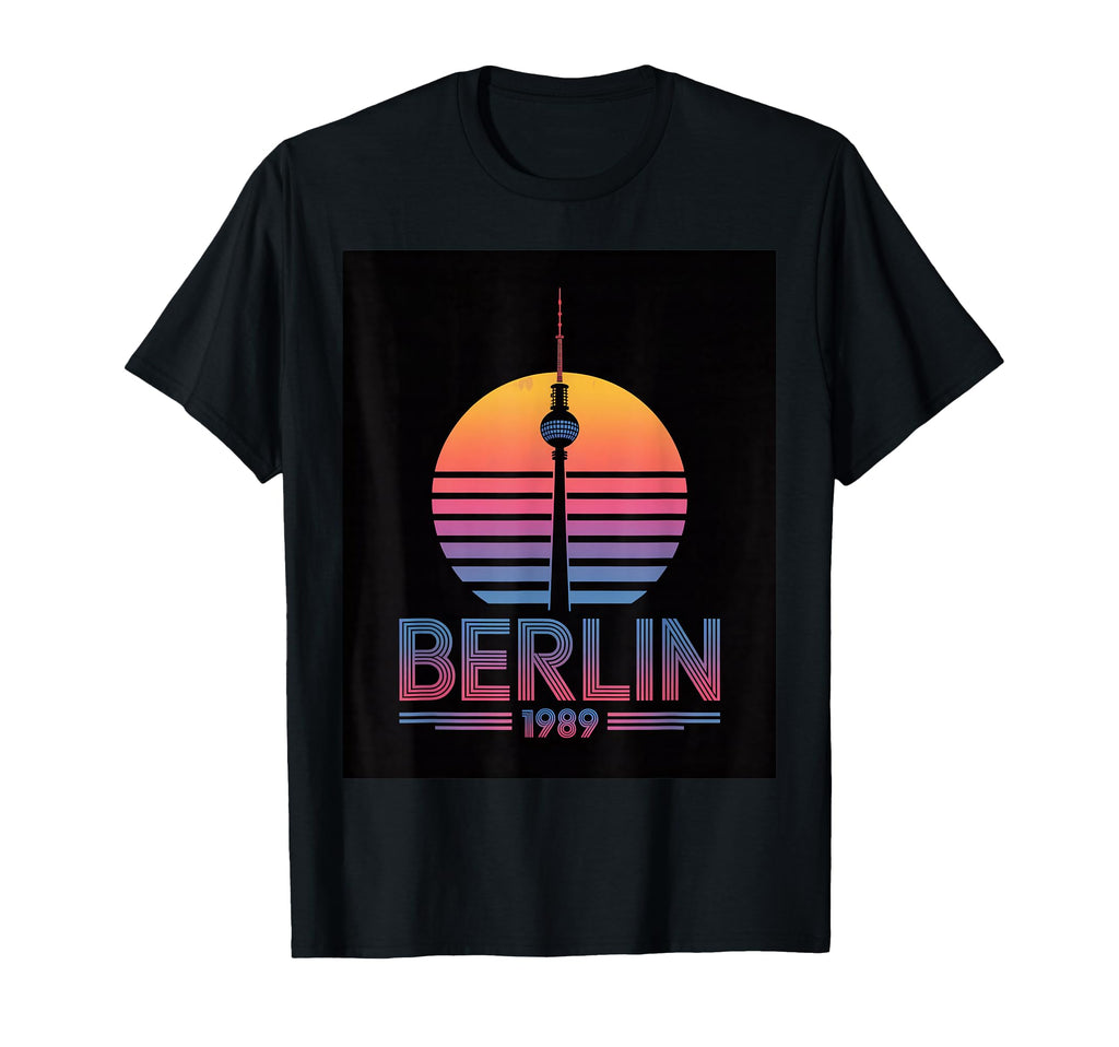 Berlin 1989 City Skyline Sunset T-Shirt - Graphic Print Men Women - T-Shirt, Sweatshirt, Hoodie
