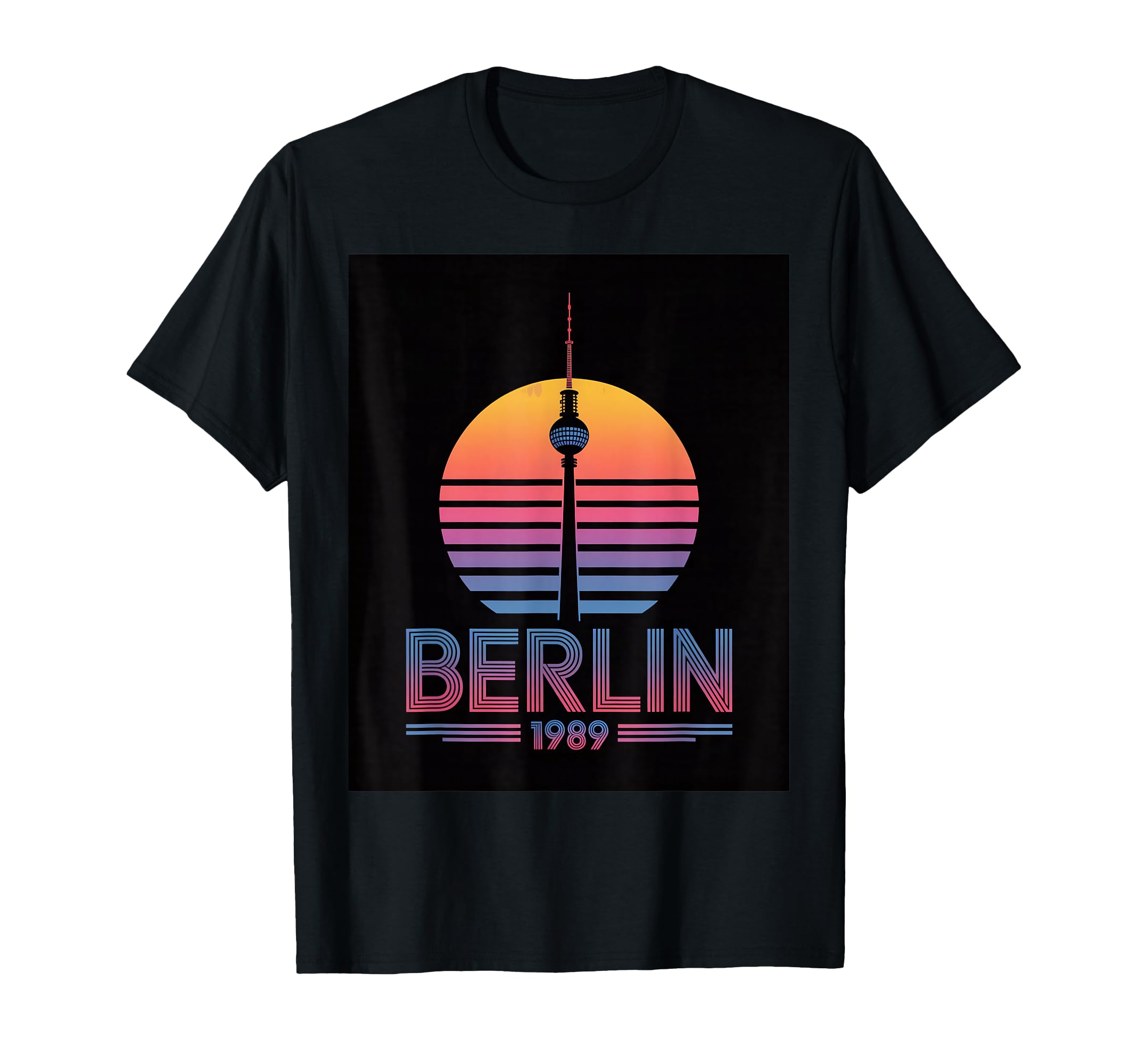 Berlin 1989 City Skyline Sunset T-Shirt - Graphic Print Men Women - T-Shirt, Sweatshirt, Hoodie