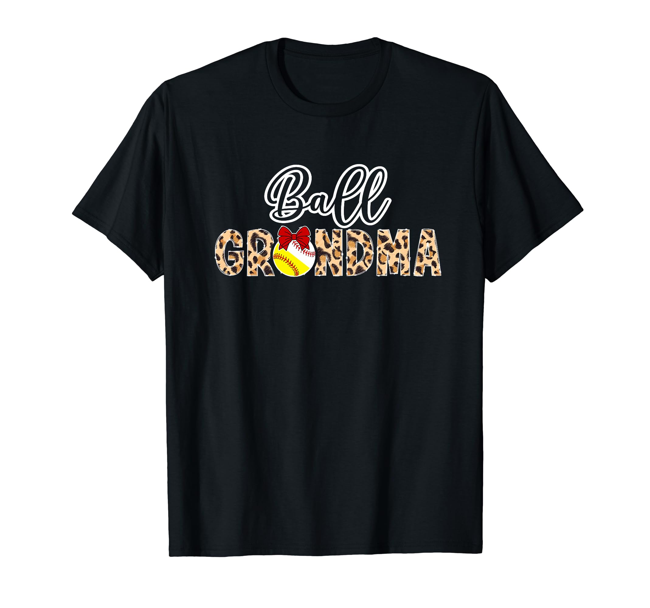 Ball Grandma Leopard Softball T-Shirt - Aesthetic Graphic for Adults - T-Shirt, Sweatshirt, Hoodie