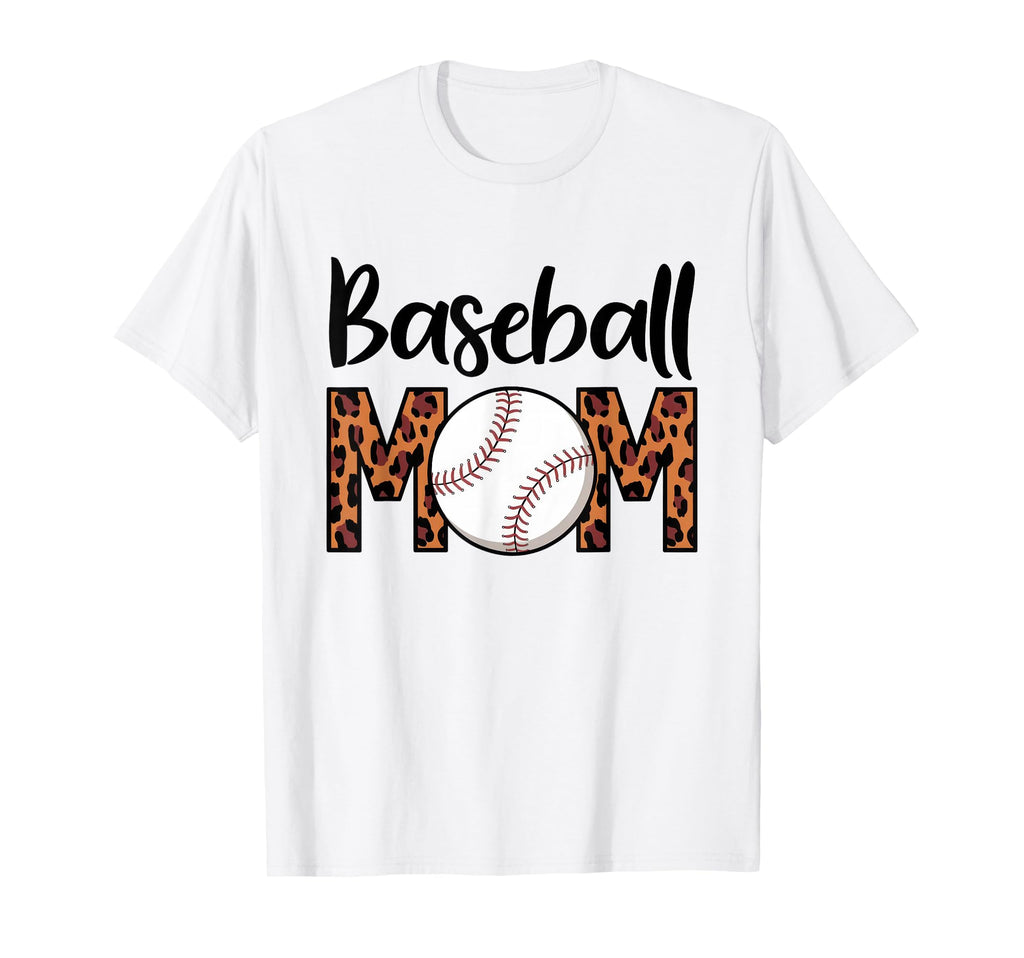 Leopard American Baseball Mom Mama T-Shirt - Unique Graphic Unisex - T-Shirt, Sweatshirt, Hoodie