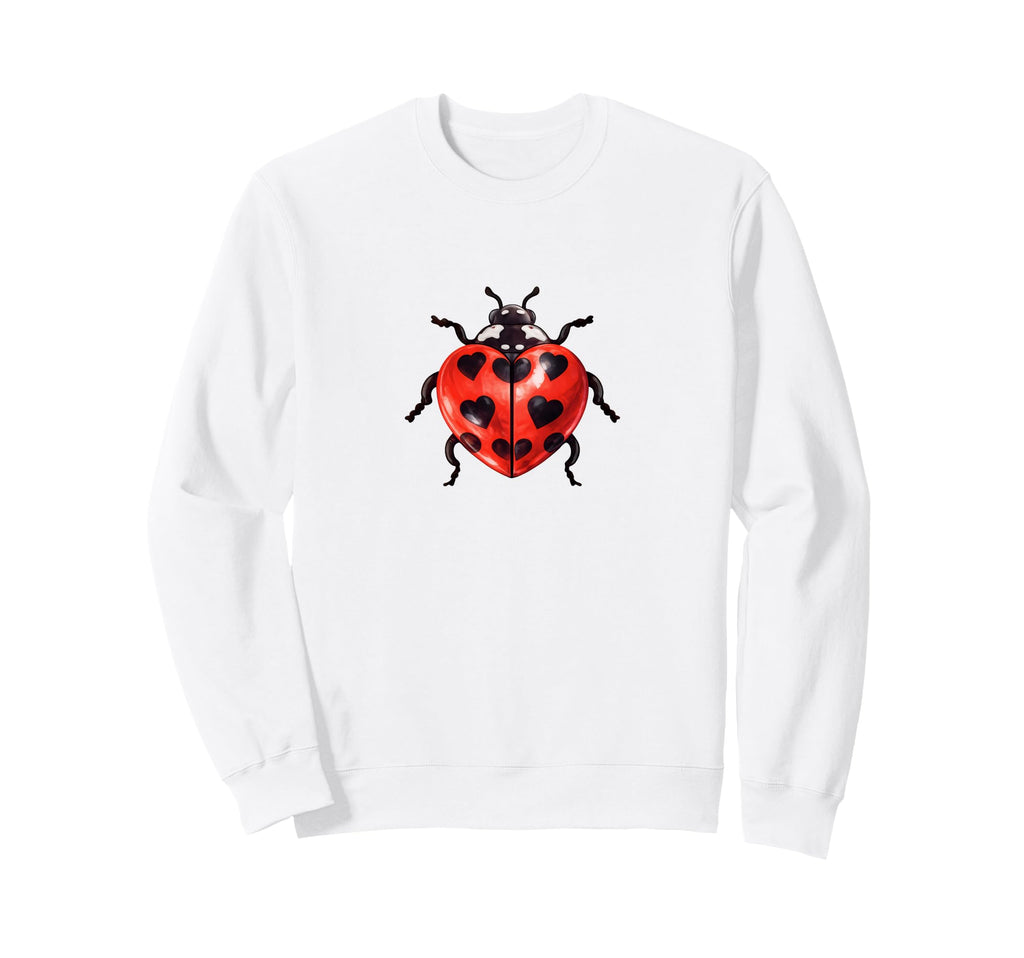 Whimsy Twee Ladybug Heart Spots Sweatshirt - Aesthetic Graphic for Adults - T-Shirt, Sweatshirt, Hoodie