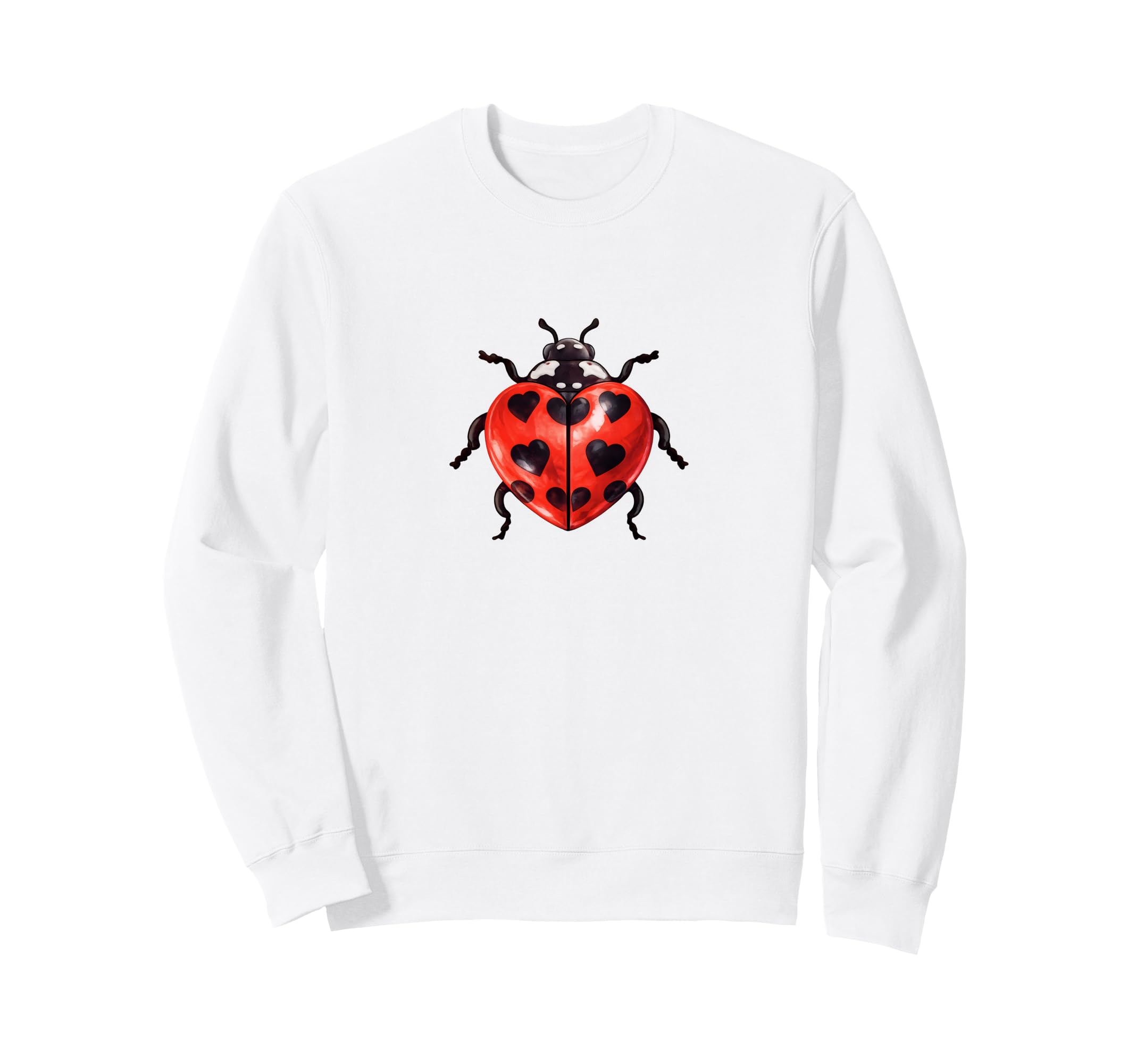 Whimsy Twee Ladybug Heart Spots Sweatshirt - Aesthetic Graphic for Adults - T-Shirt, Sweatshirt, Hoodie