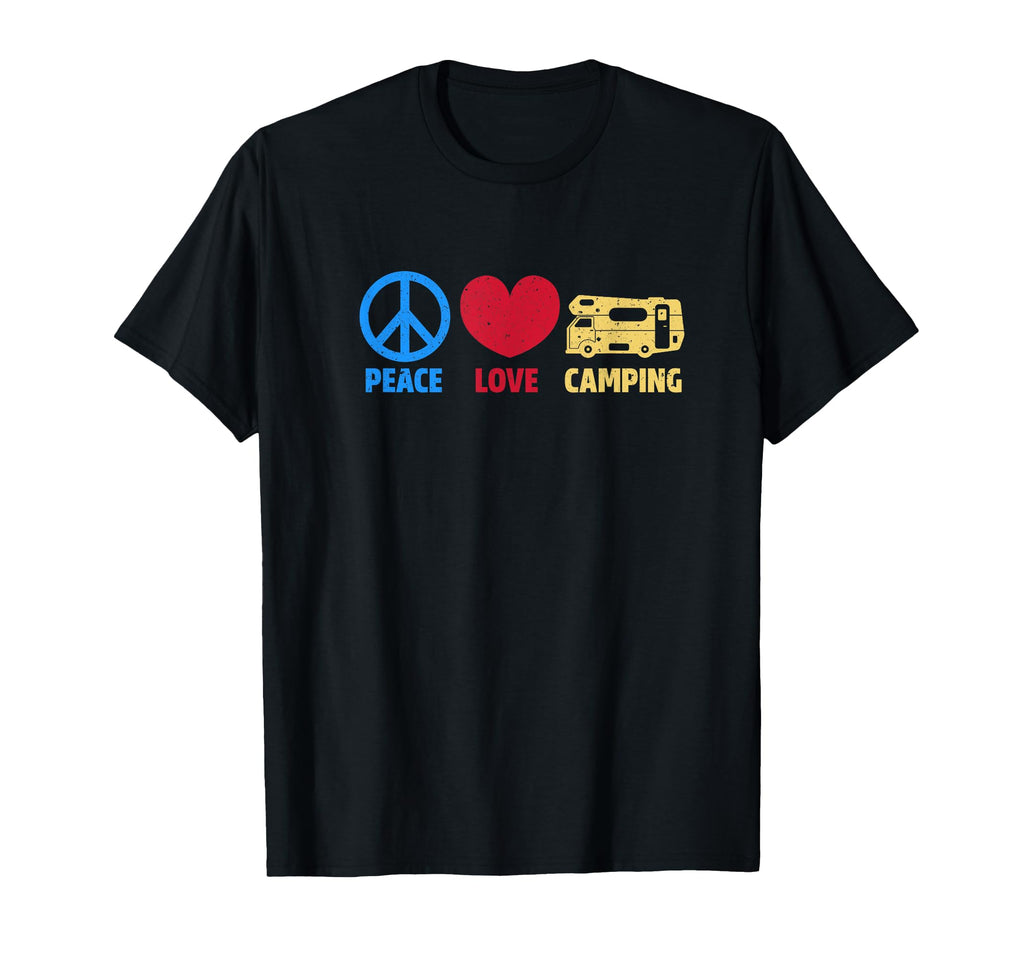 Real Happiness Is Peace Love And Camping T-Shirt - Aesthetic Graphic Unisex - T-Shirt, Sweatshirt, Hoodie