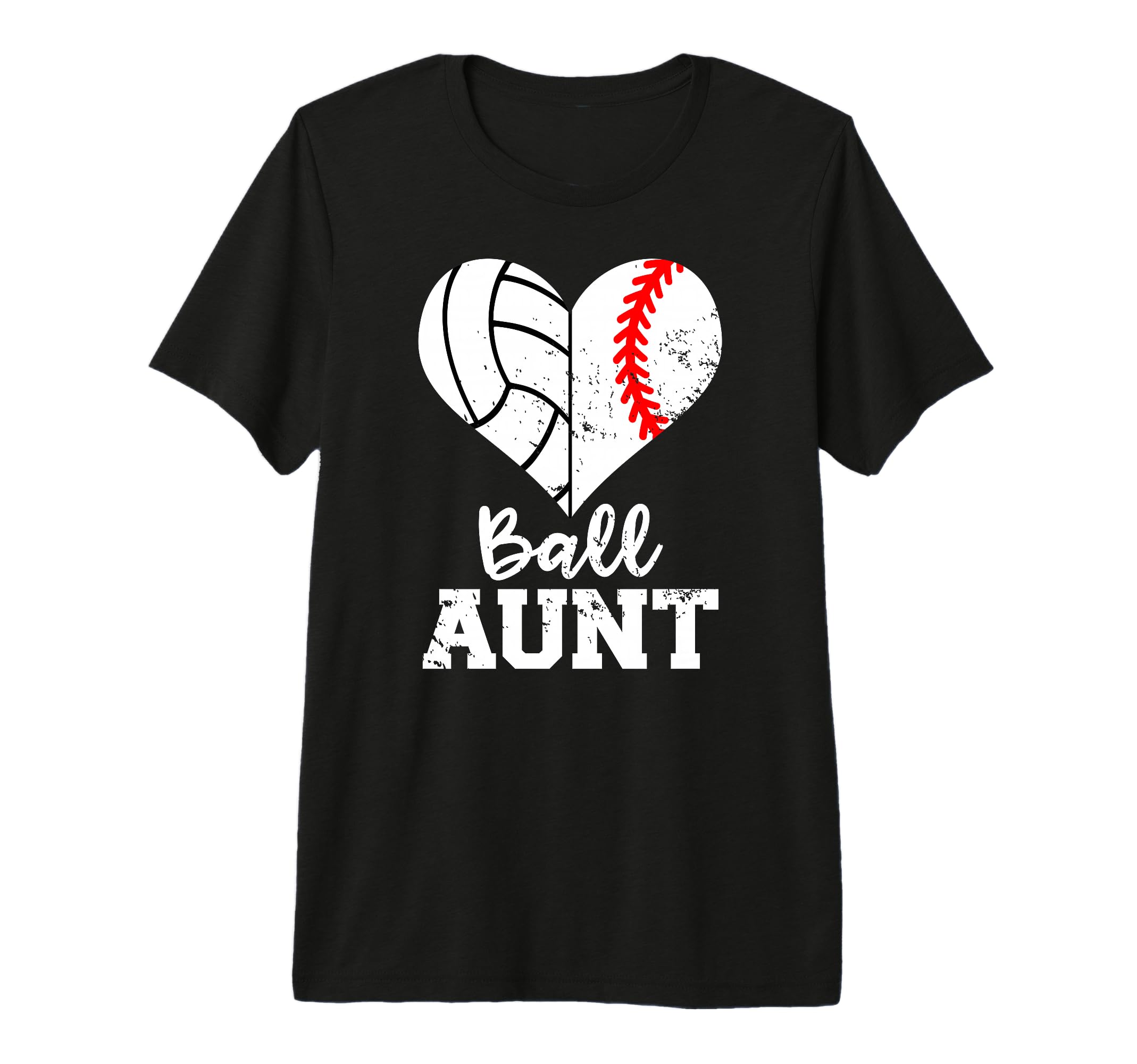 Ball Aunt Heart Funny Baseball T-Shirt - Graphic Print Men Women - T-Shirt, Sweatshirt, Hoodie