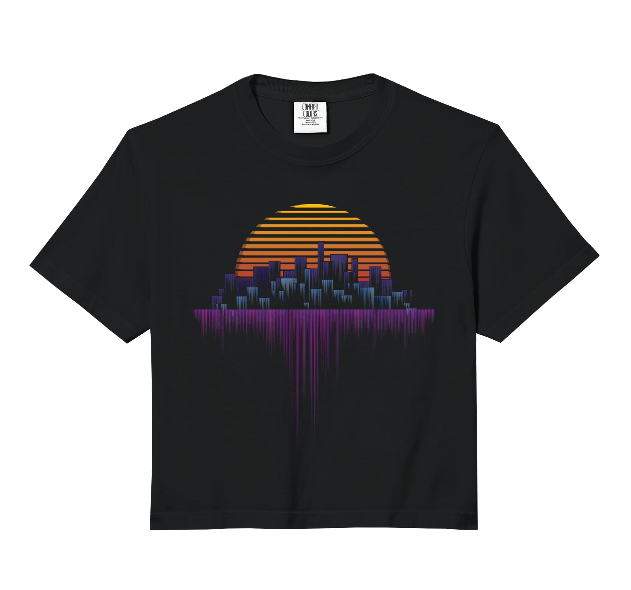 Synthwave Outrun Vaporwave City Sunset Hoodie - Trendy Graphic Unisex - T-Shirt, Sweatshirt, Hoodie
