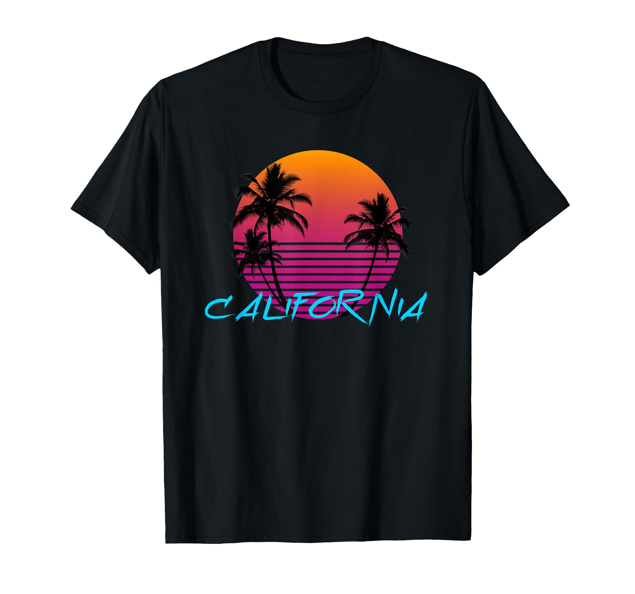 80S California Sunset Palm T-Shirt - Casual Everyday Wear Unisex - T-Shirt, Sweatshirt, Hoodie