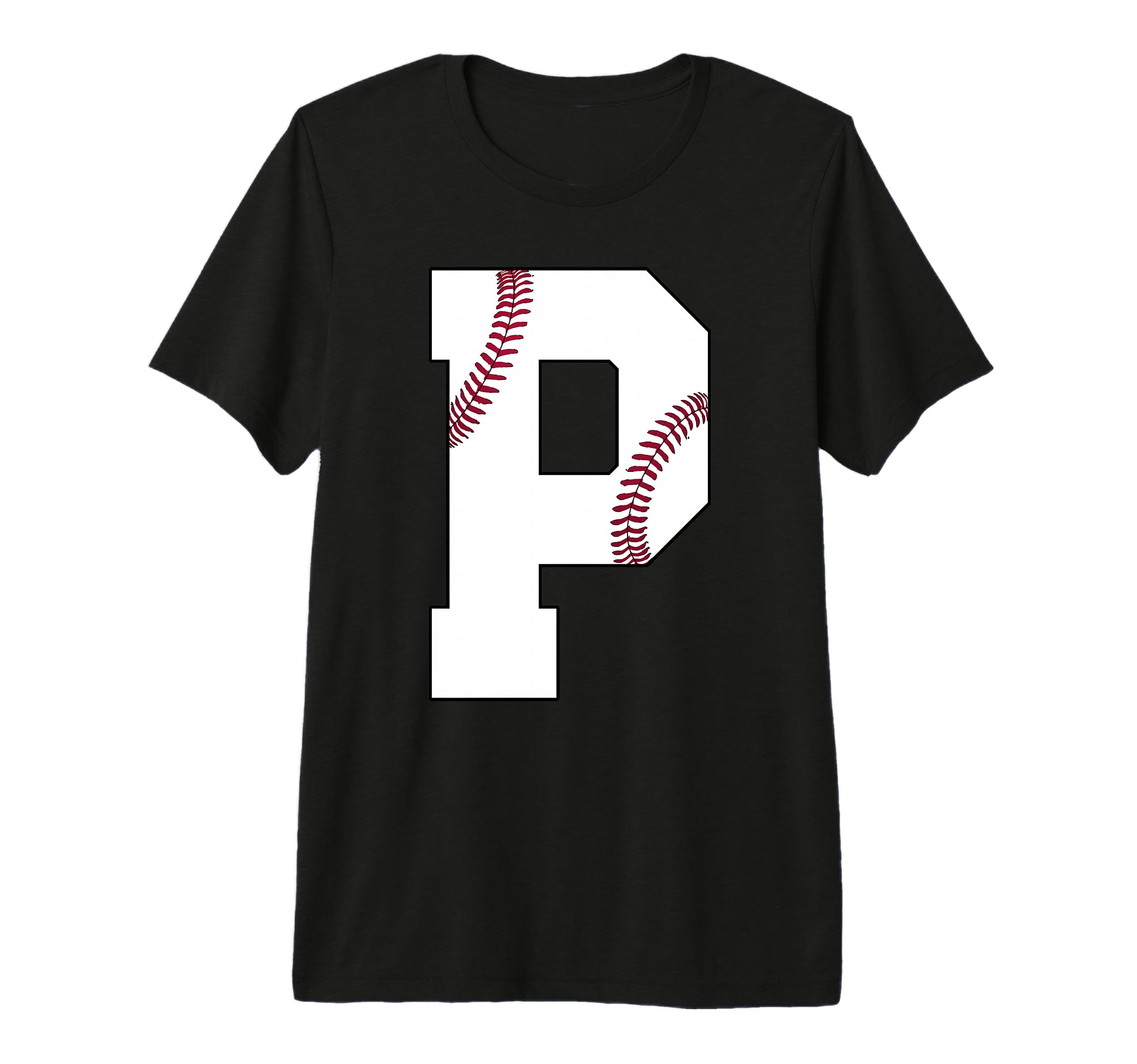 P Baseball Initial Personalized Letter T-Shirt - Unique Graphic Men Women - T-Shirt, Sweatshirt, Hoodie