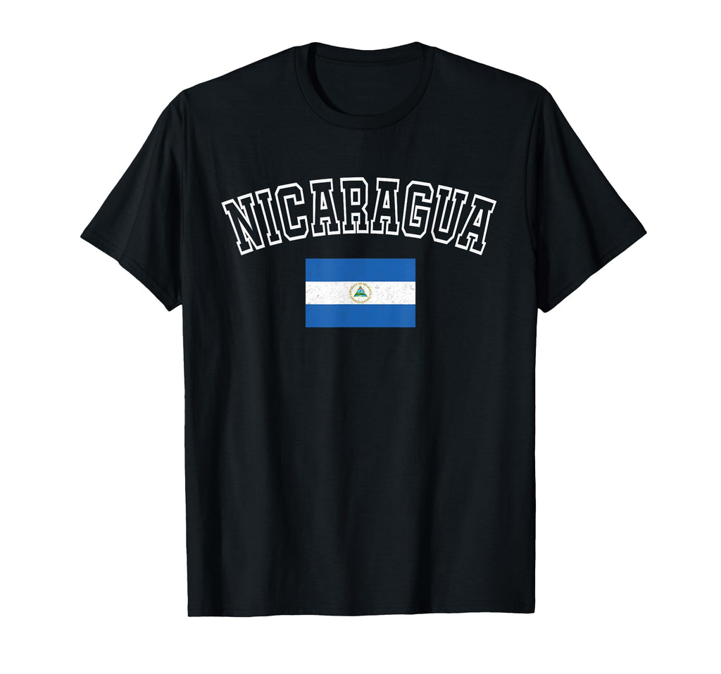 Nicaragua Flag Distressed Heritage T-Shirt - Custom Art Print Men Women - T-Shirt, Sweatshirt, Hoodie