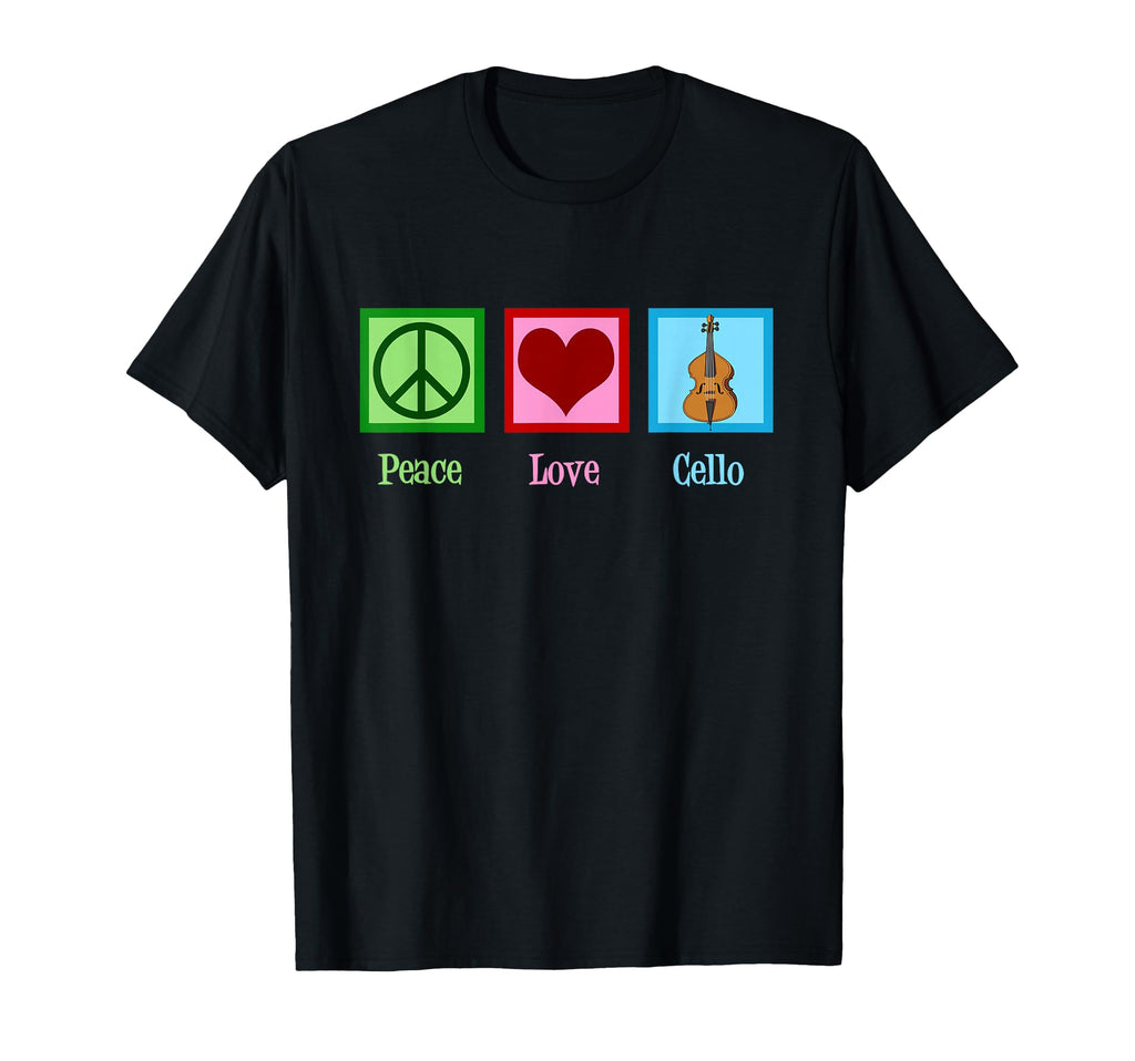 Peace Love Cello Cellist Gift T-Shirt - Custom Art Print for Adults - T-Shirt, Sweatshirt, Hoodie