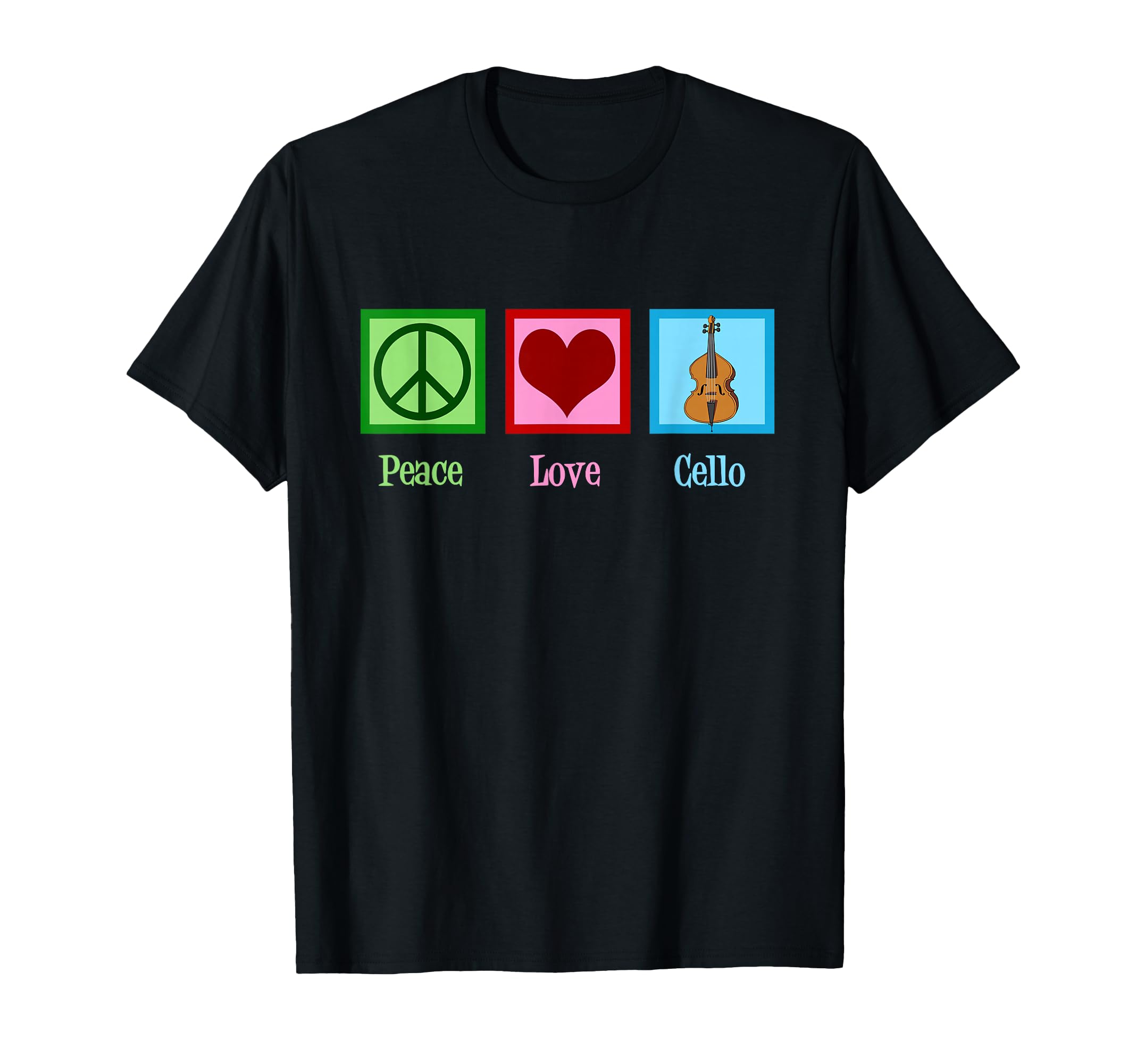 Peace Love Cello Cellist Gift T-Shirt - Custom Art Print for Adults - T-Shirt, Sweatshirt, Hoodie