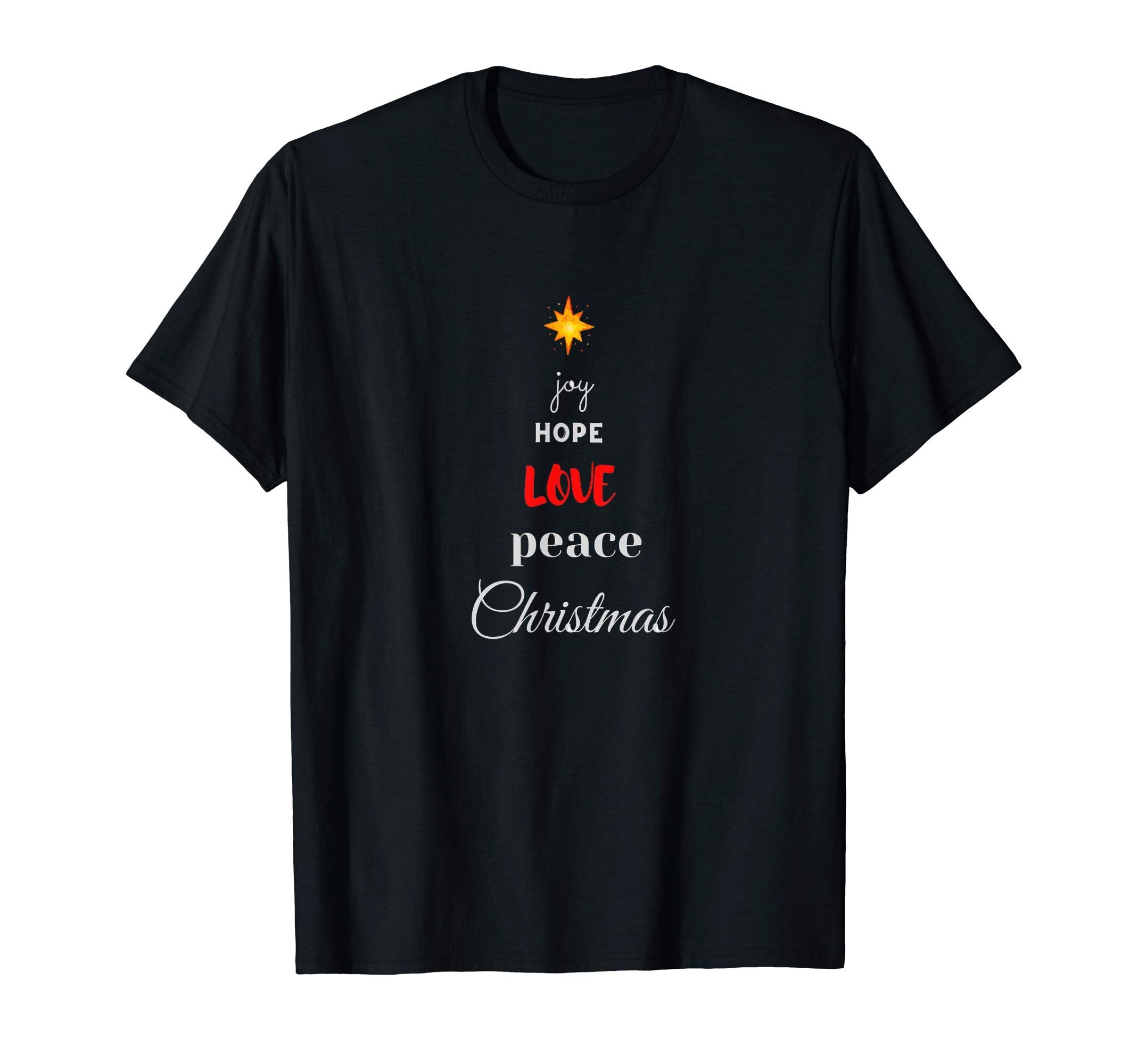 Joy Hope Love Peace T-Shirt - Fun Novelty Design for Adults - T-Shirt, Sweatshirt, Hoodie