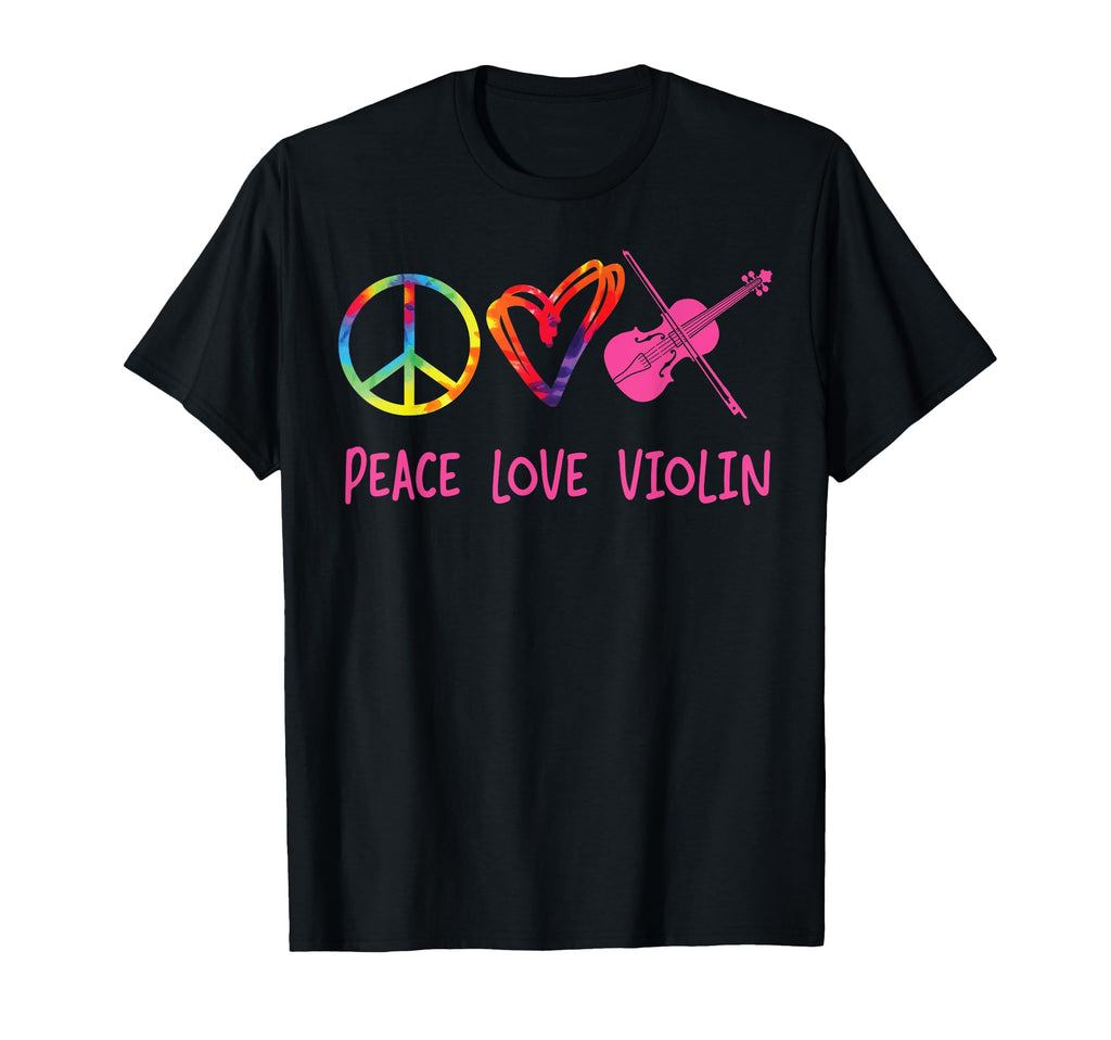 Violin Violinist Tie Dye Peace T-Shirt - Casual Everyday Wear Men Women - T-Shirt, Sweatshirt, Hoodie