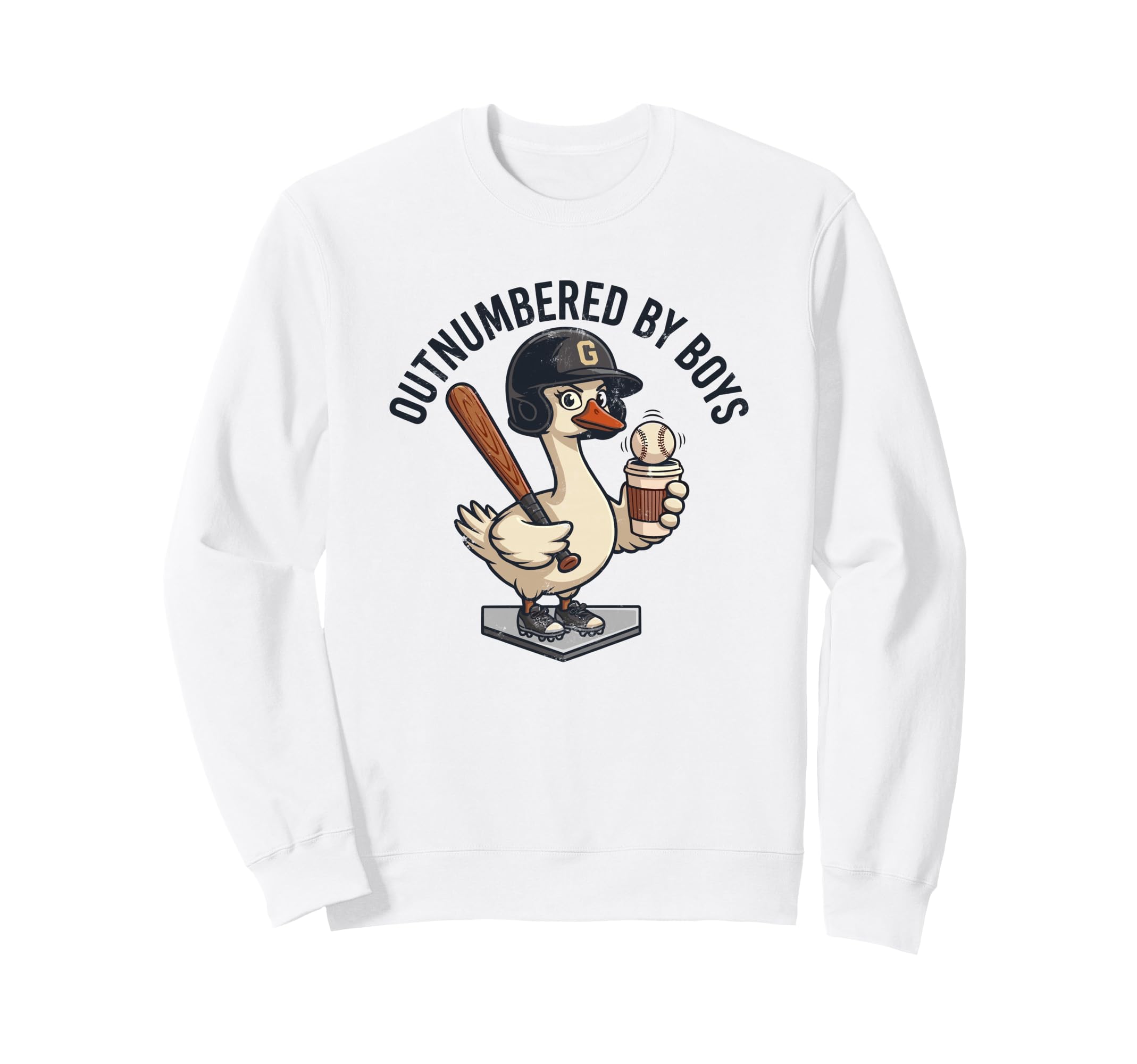 Outnumbered Mom Baseball Mom Goose Sweatshirt - Novelty Apparel for Adults - T-Shirt, Sweatshirt, Hoodie