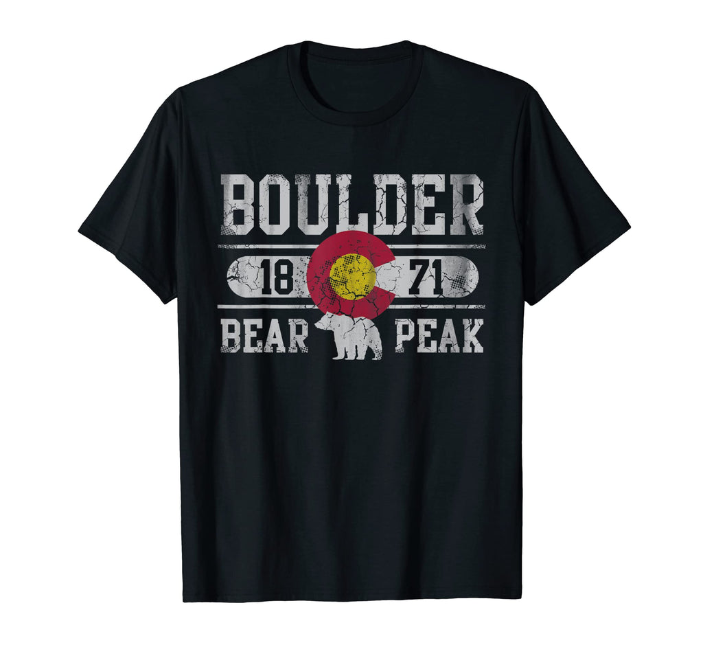 Colorado State Bear Peak Boulder Distressed T-Shirt - Trendy Graphic Unisex - T-Shirt, Sweatshirt, Hoodie