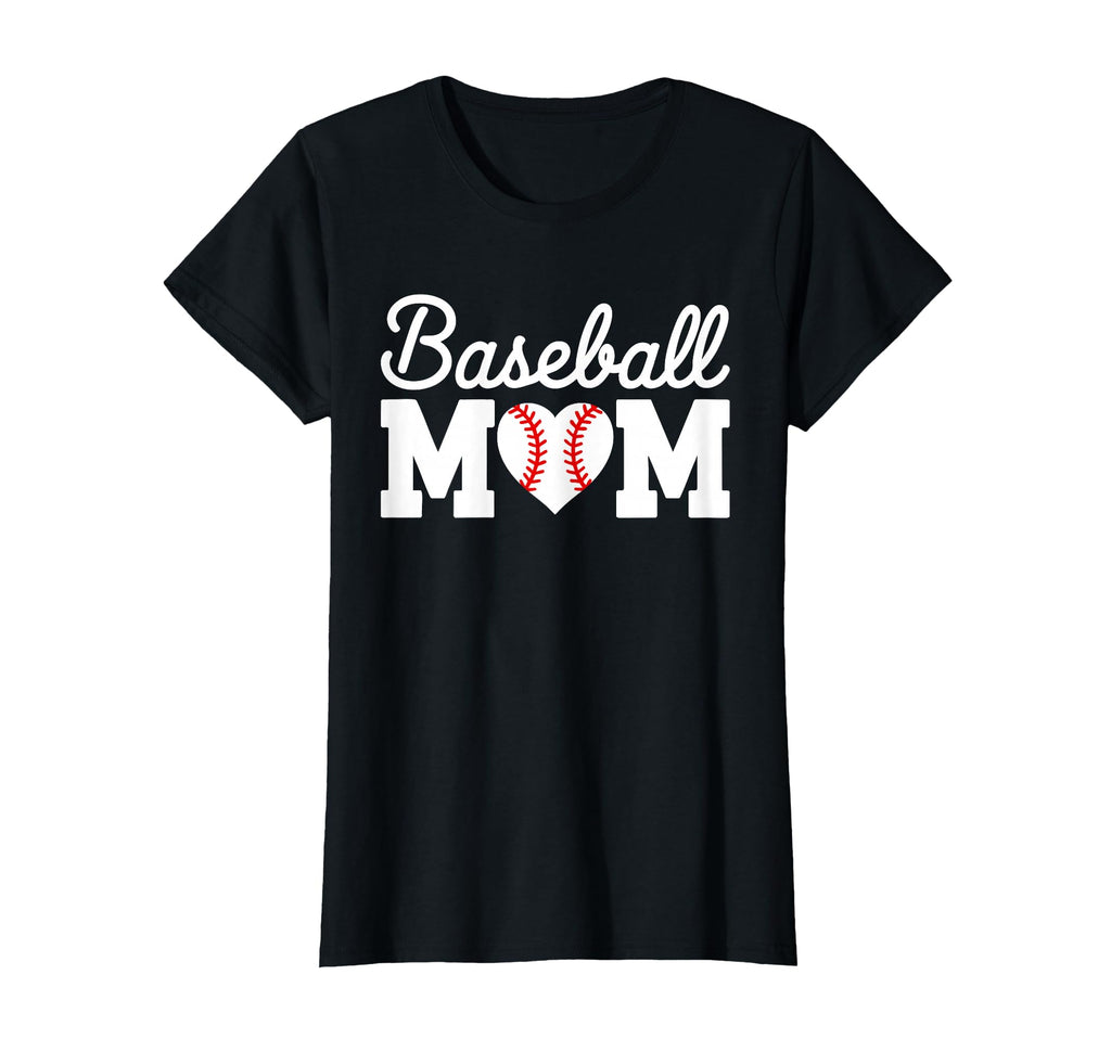 Baseball Mom Baseball Heart Mothers Day T-Shirt - Unique Graphic Unisex - T-Shirt, Sweatshirt, Hoodie