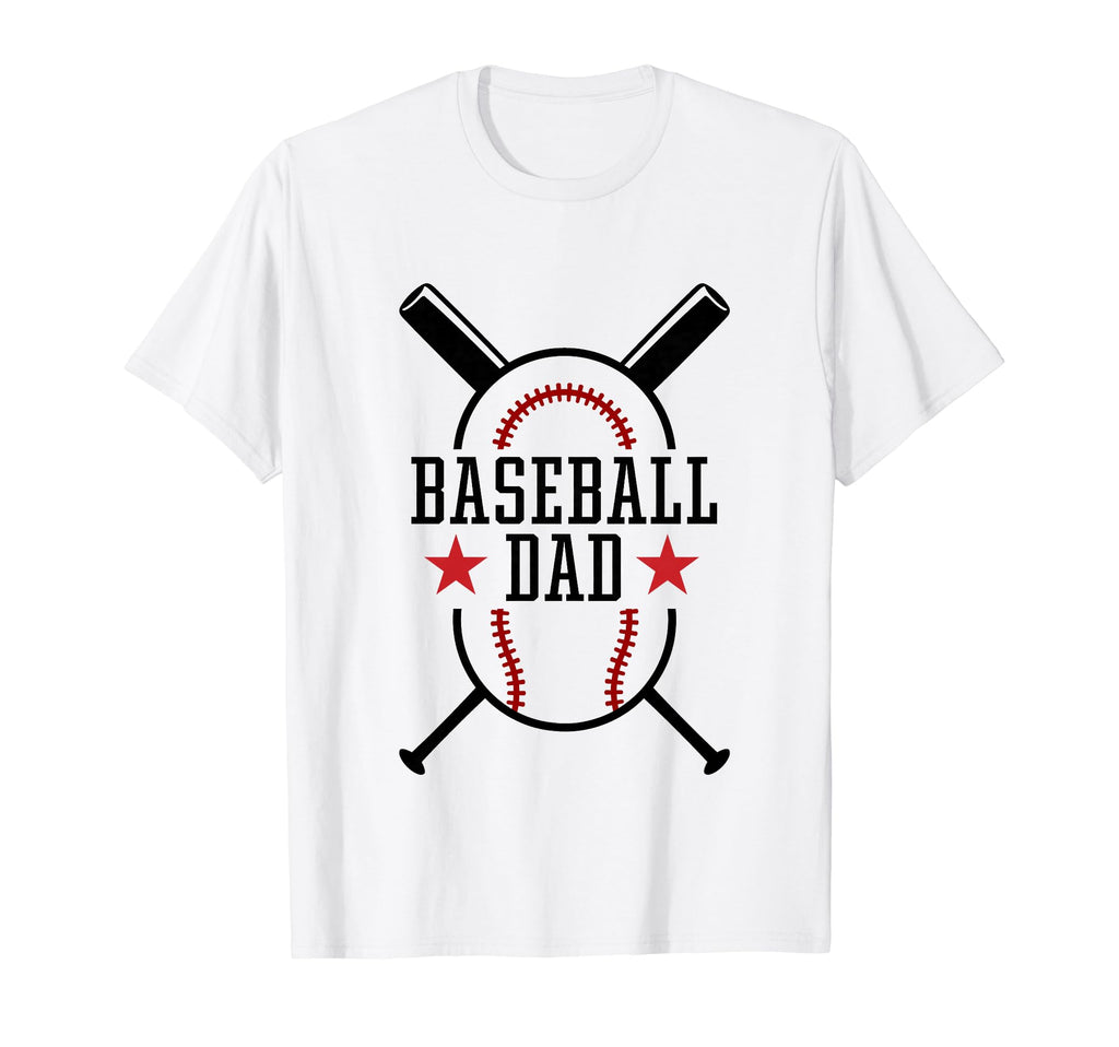 Baseball Dad Happy Fathers Day Wife T-Shirt - Custom Art Print for Adults - T-Shirt, Sweatshirt, Hoodie
