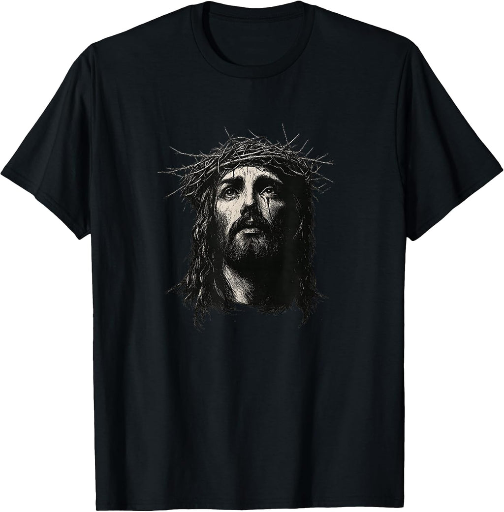Face Of Jesus Crown Thorn Religious Christmas - Adult & Kids T-Shirts, Sweatshirts & Hoodies apparel design preview 1