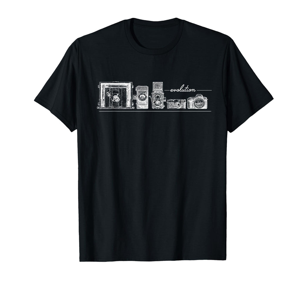 Funny Photography Camera Evolution T-Shirt - Unique Graphic Unisex - T-Shirt, Sweatshirt, Hoodie