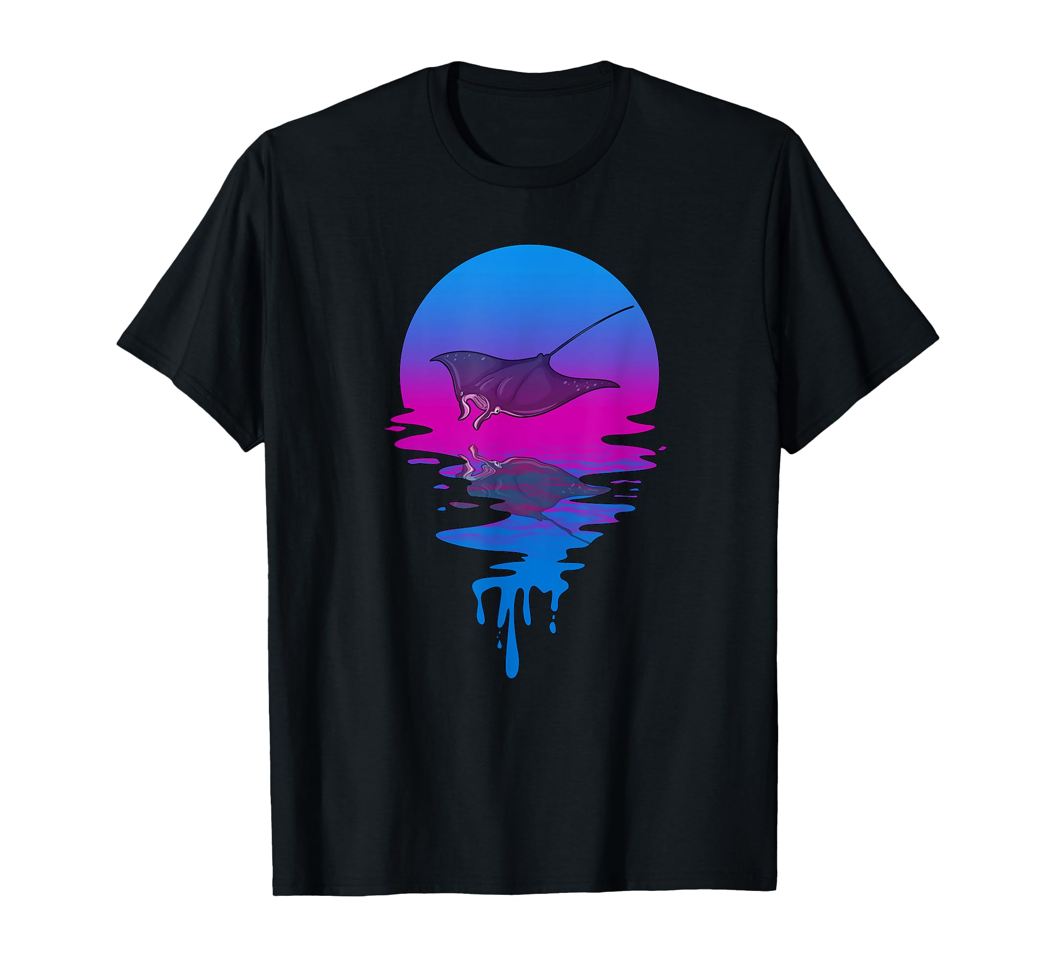 Sunset Manta Ray T-Shirt - Aesthetic Graphic Men Women - T-Shirt, Sweatshirt, Hoodie