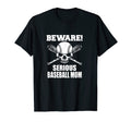Baseball Beware Serious Mom Mother Sports Hoodie - Unique Graphic Unisex - T-Shirt, Sweatshirt, Hoodie