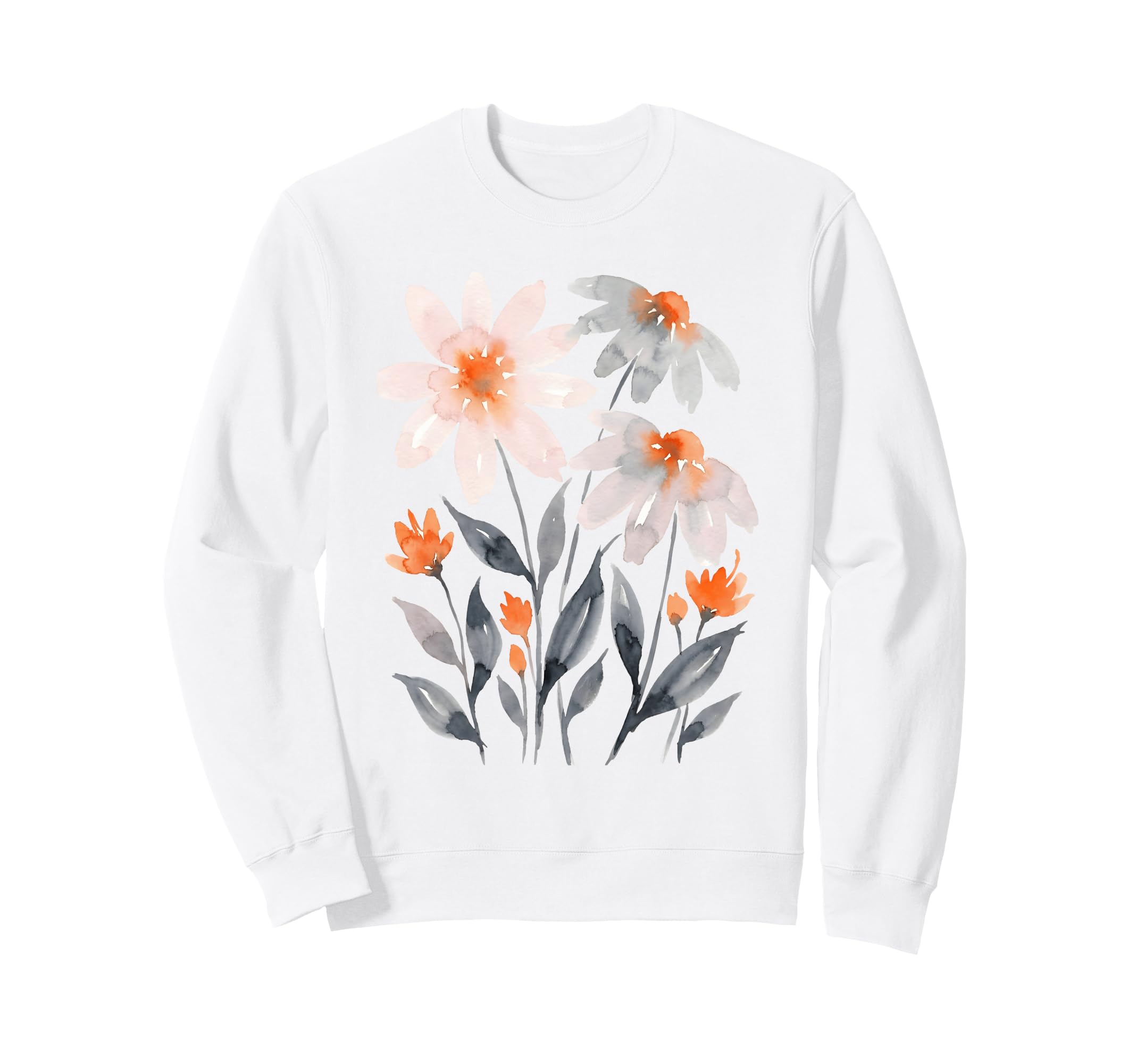 Boho Wildflowers Watercolor Sweatshirt - Casual Everyday Wear Men Women - T-Shirt, Sweatshirt, Hoodie