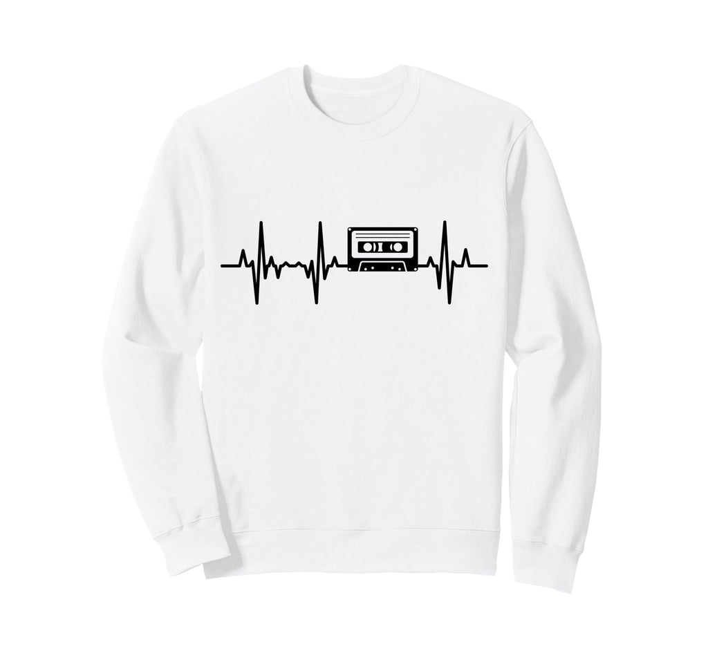 80S Cassette Tape Heartbeat Sweatshirt - Aesthetic Graphic Men Women - T-Shirt, Sweatshirt, Hoodie