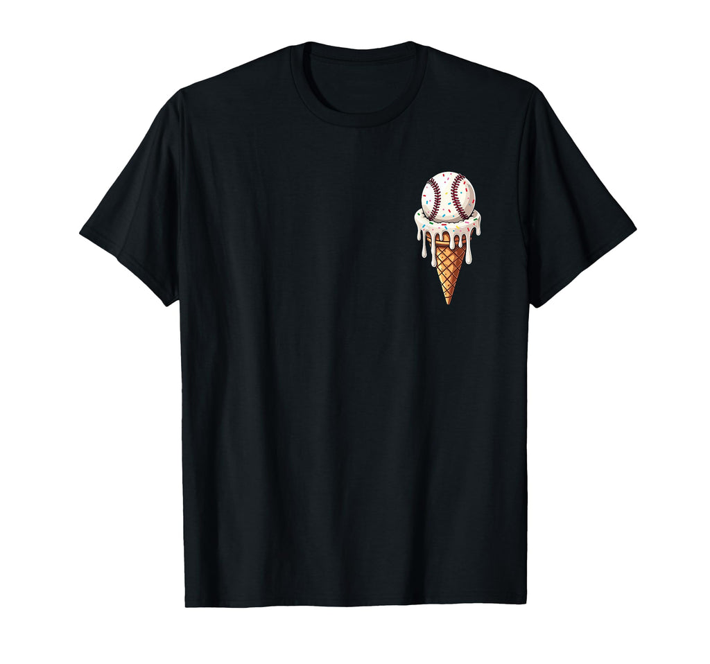 Baseball Drip Melting Ice Cream T-Shirt - Fun Novelty Design Men Women - T-Shirt, Sweatshirt, Hoodie