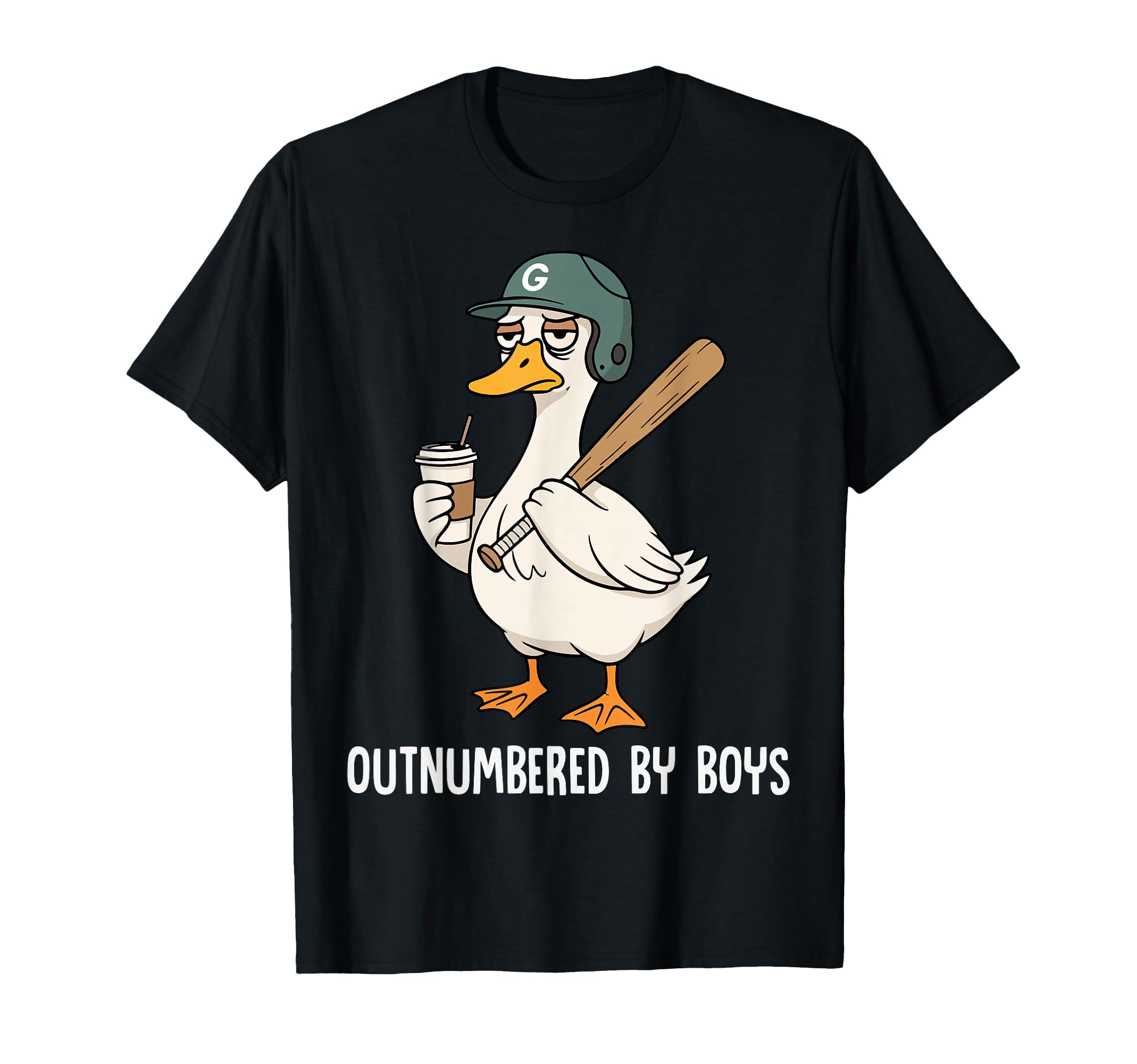 Funny Goose Baseball Mom Coffee T-Shirt - Graphic Print for Adults - T-Shirt, Sweatshirt, Hoodie