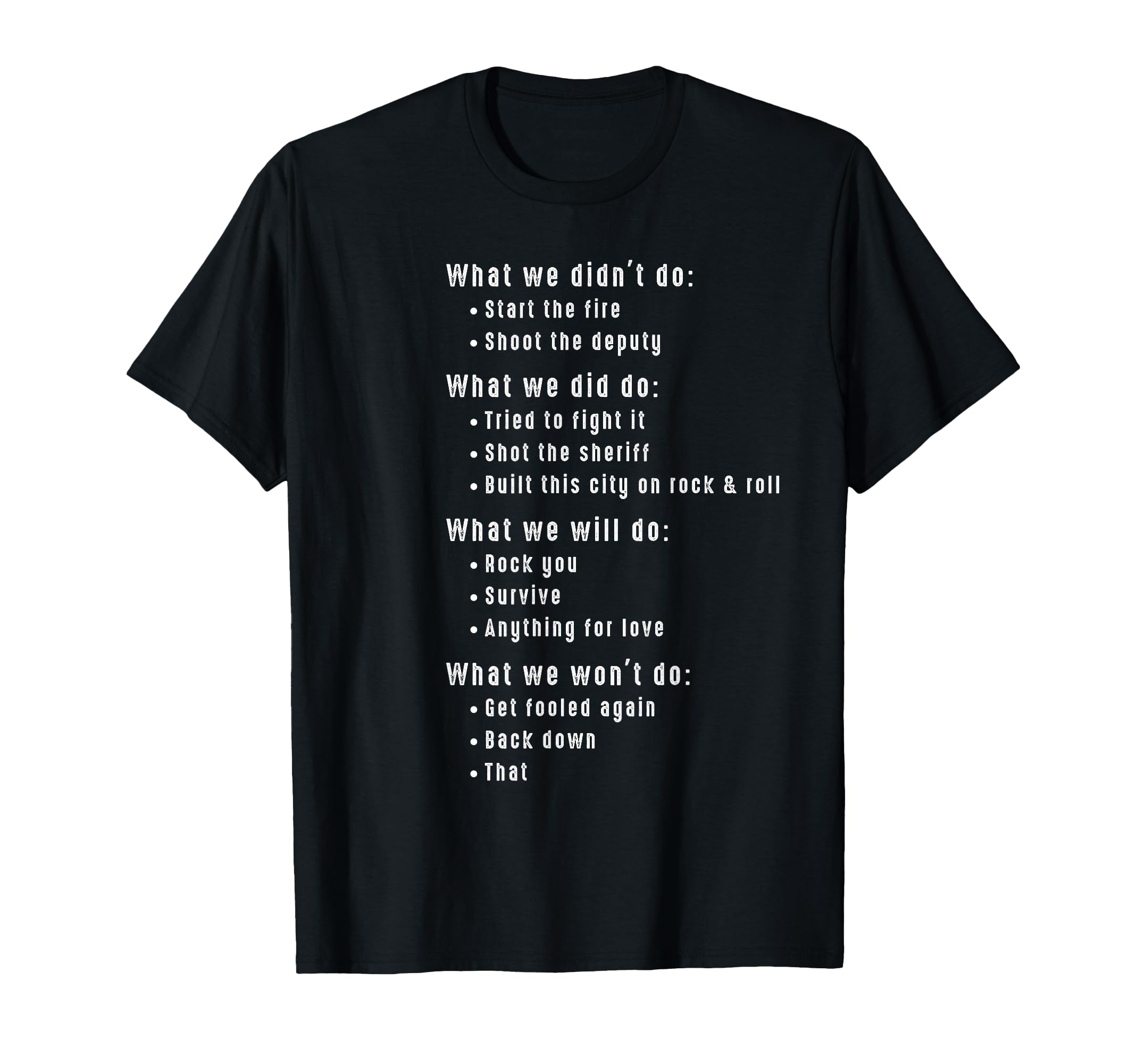 Funny 80S Rock Songs Music Lyrics T-Shirt - Unique Graphic for Adults - T-Shirt, Sweatshirt, Hoodie