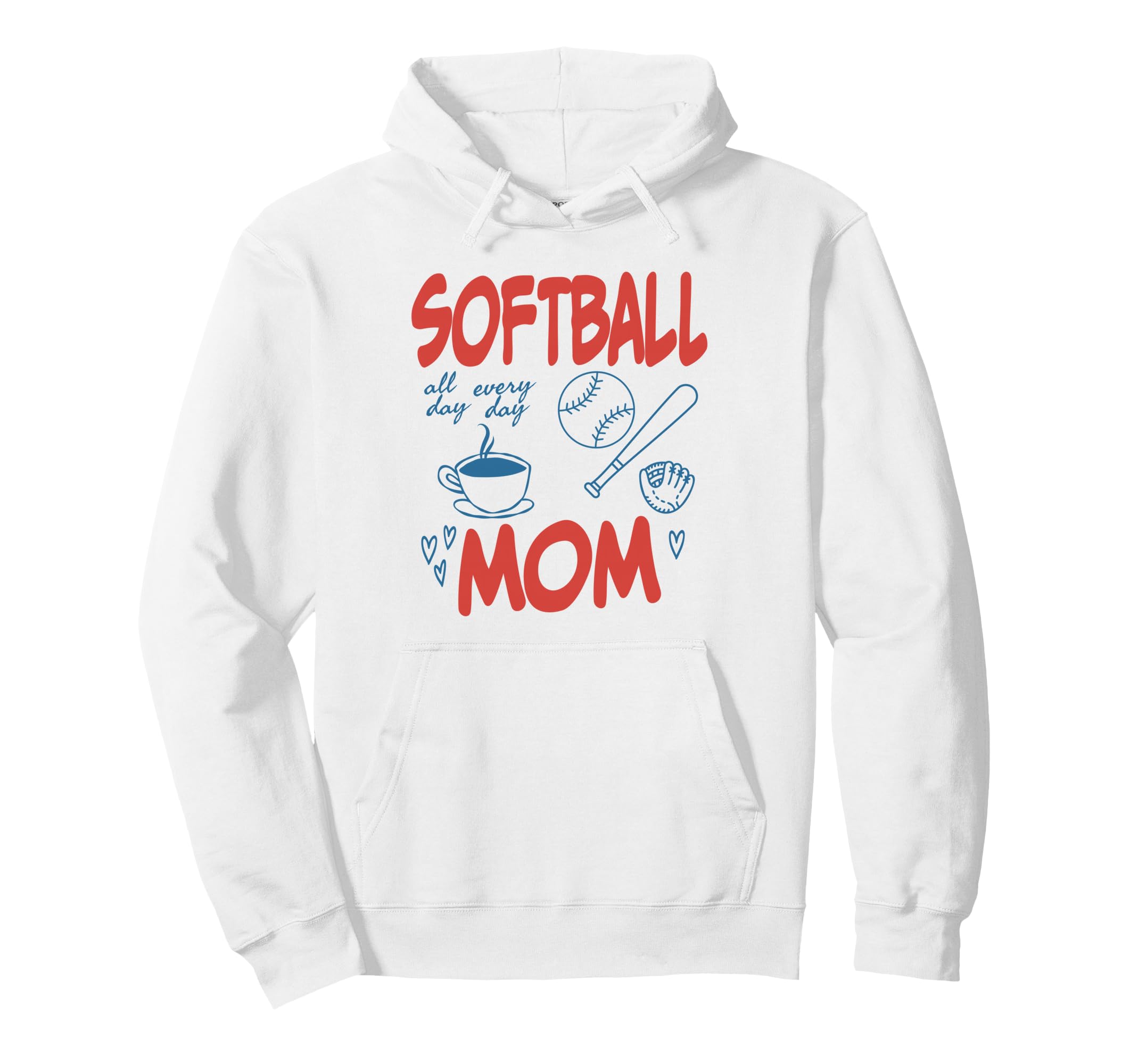 Softball Mom Mama Team Game Day Hoodie - Custom Art Print for Adults - T-Shirt, Sweatshirt, Hoodie