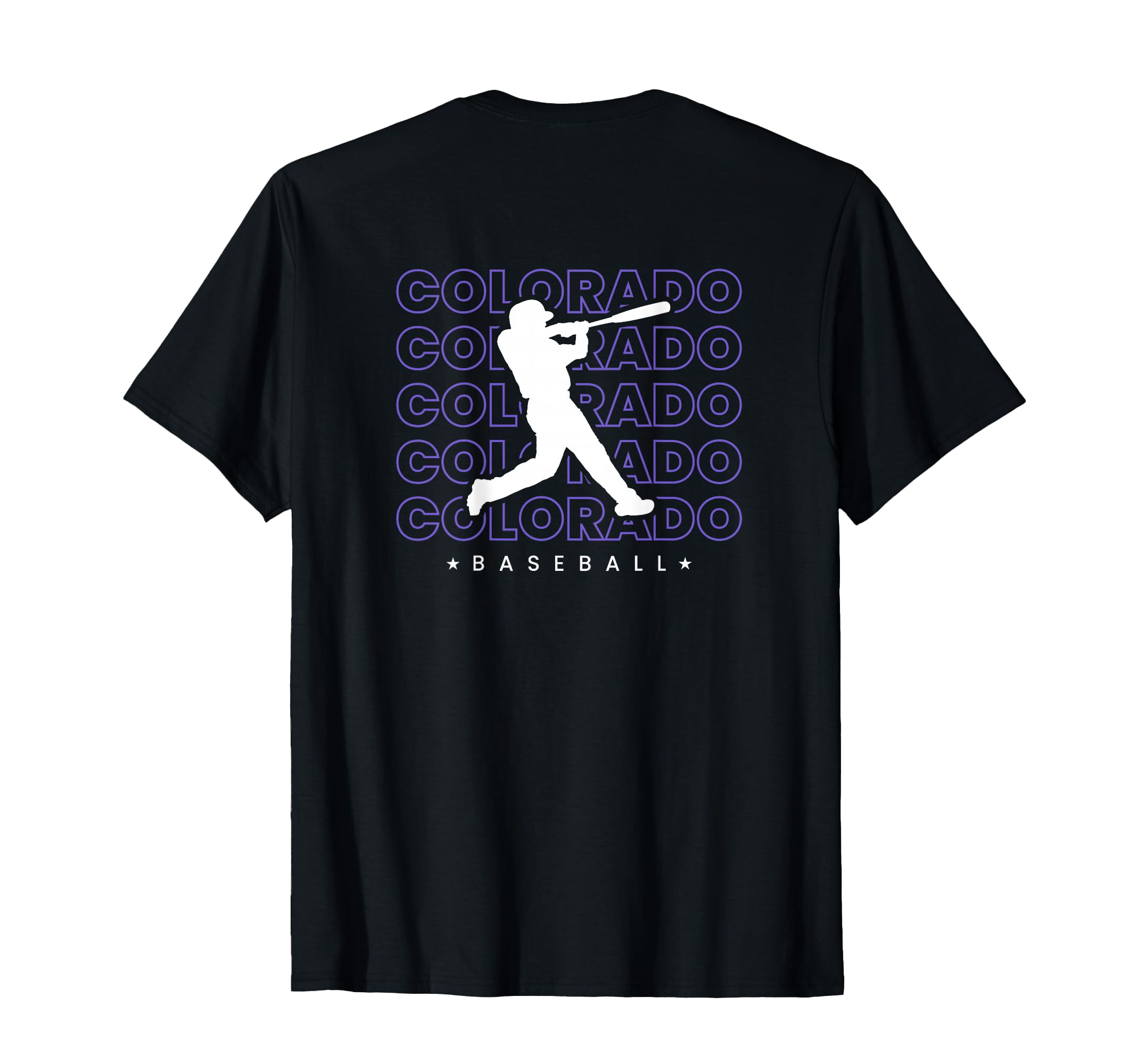 Colorado Baseball Backprint Minimalist T-Shirt - Trendy Graphic for Adults - T-Shirt, Sweatshirt, Hoodie