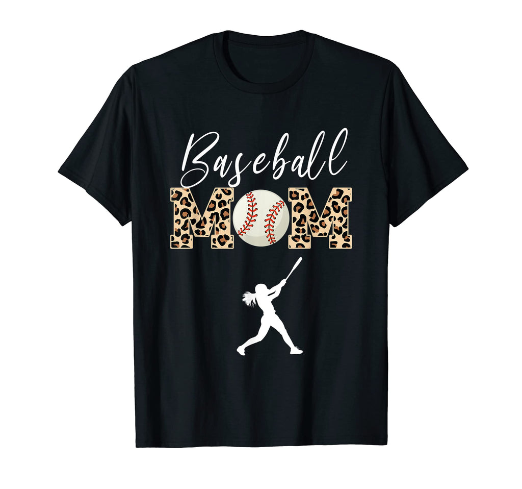 Softball Mom Leopard Funny Baseball T-Shirt - Custom Art Print for Adults - T-Shirt, Sweatshirt, Hoodie