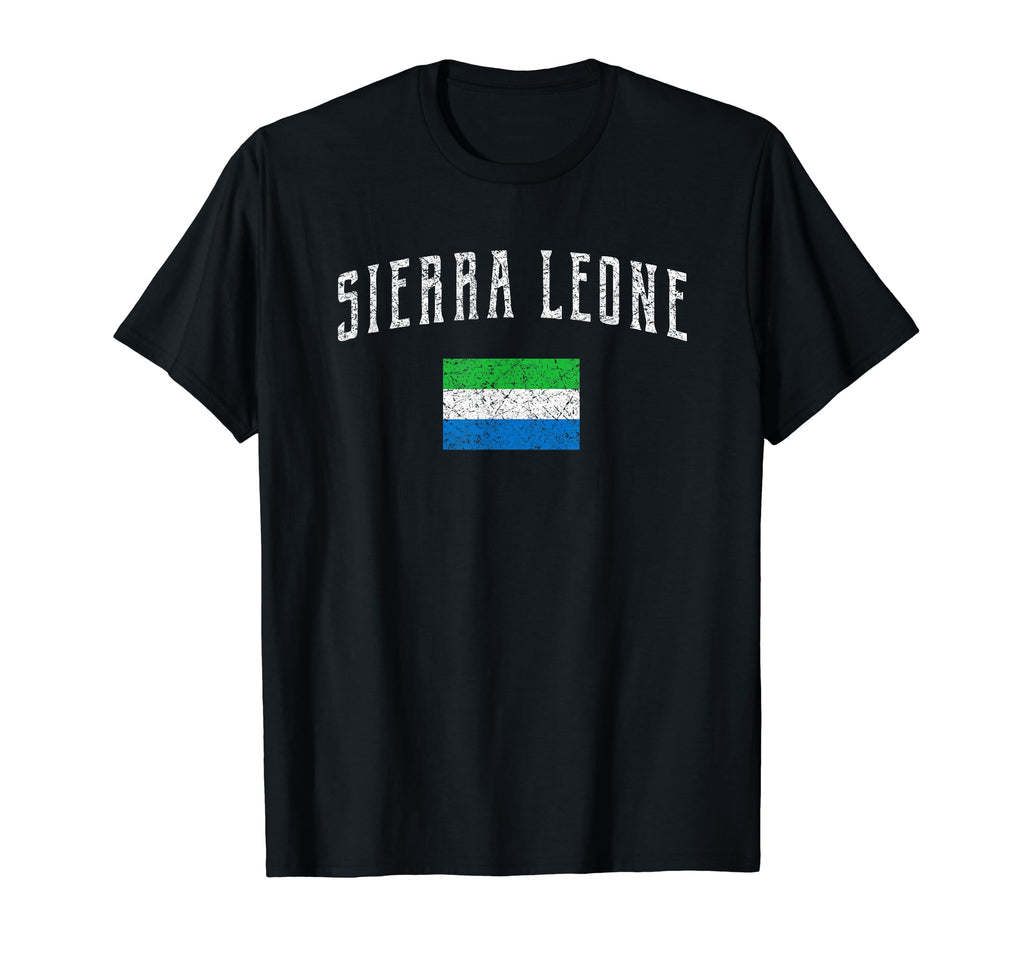 Sierra Leone Sierra Leone Flag Distressed T-Shirt - Trendy Graphic Unisex - T-Shirt, Sweatshirt, Hoodie
