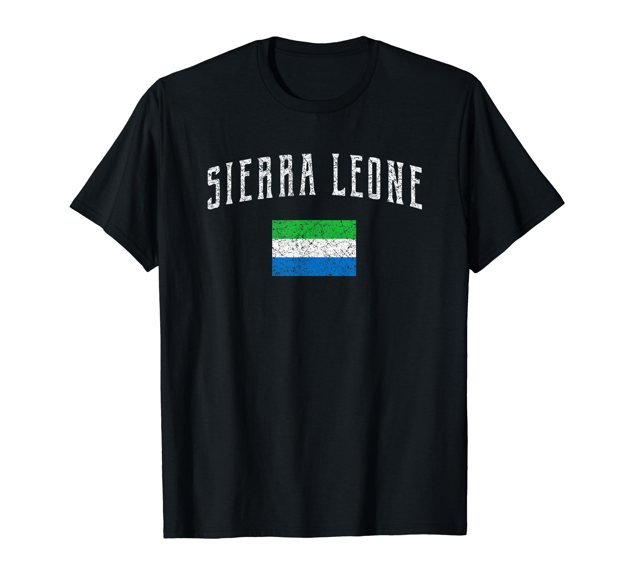 Sierra Leone Sierra Leone Flag Distressed T-Shirt - Trendy Graphic Unisex - T-Shirt, Sweatshirt, Hoodie