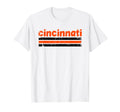 Cincinnati Ohio Three Stripe Weathered T-Shirt - Custom Art Print Men Women - T-Shirt, Sweatshirt, Hoodie
