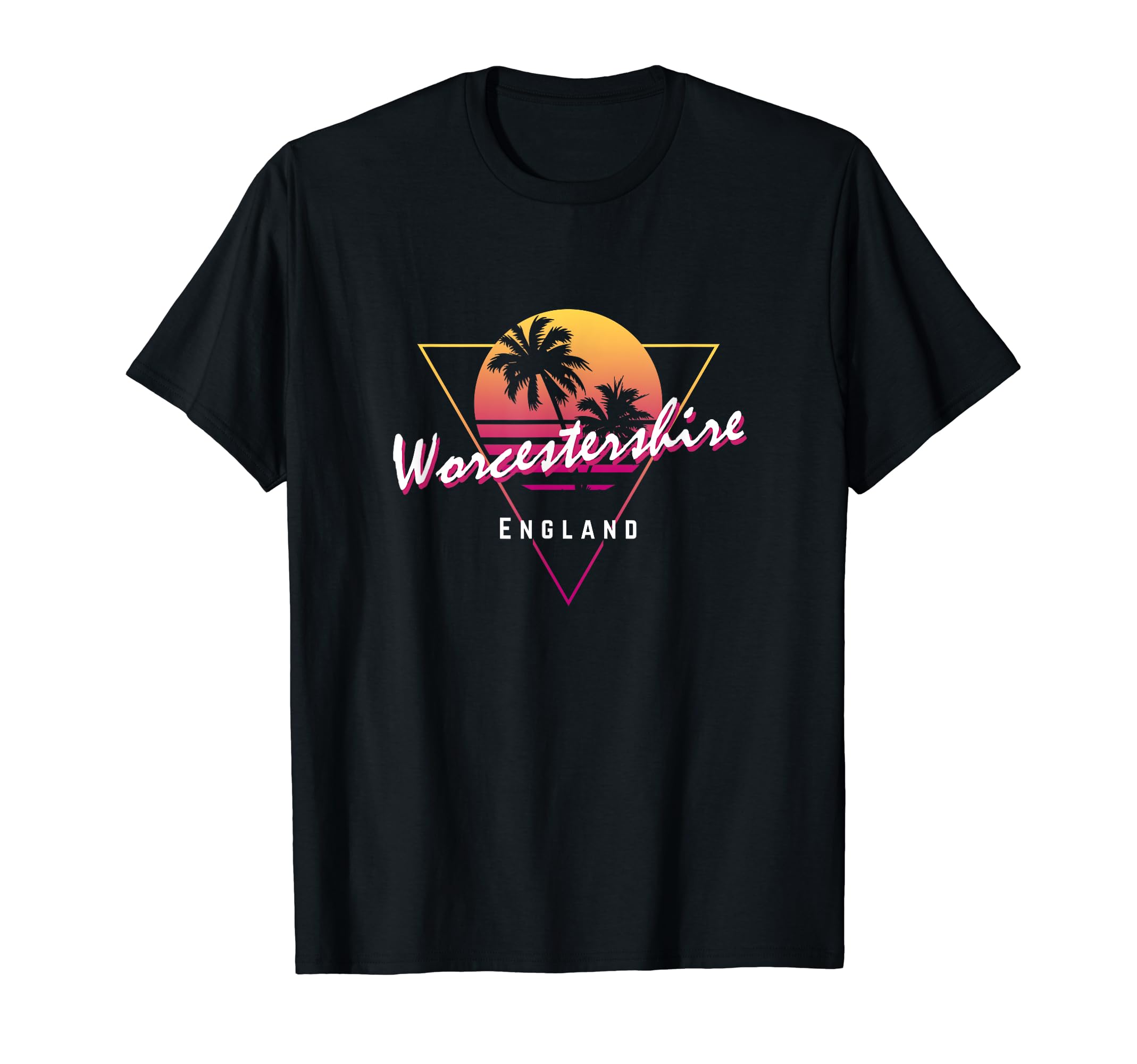 Worcestershire England 80S Funny Sunset T-Shirt - Graphic Print for Adults - T-Shirt, Sweatshirt, Hoodie