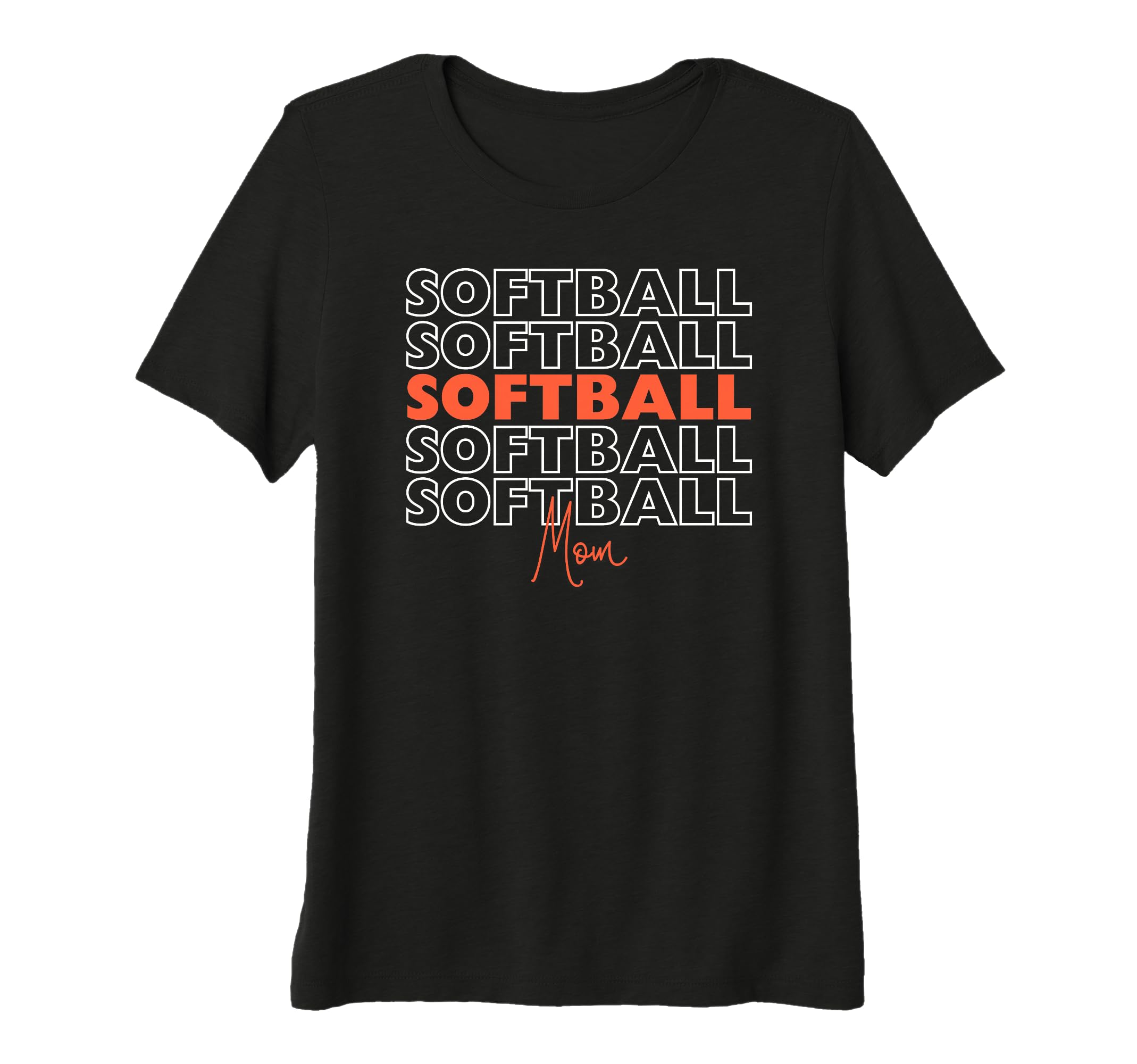 Womens Softball Mom Orange T-Shirt - Casual Everyday Wear Men Women - T-Shirt, Sweatshirt, Hoodie