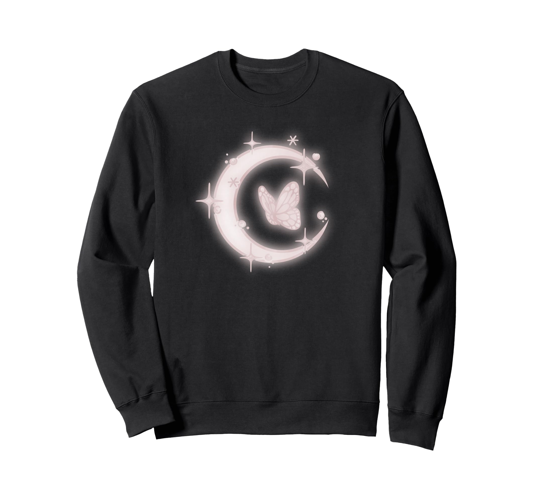 Butterfly And Moon Shine Starry Sky Sweatshirt - Trendy Graphic Men Women - T-Shirt, Sweatshirt, Hoodie