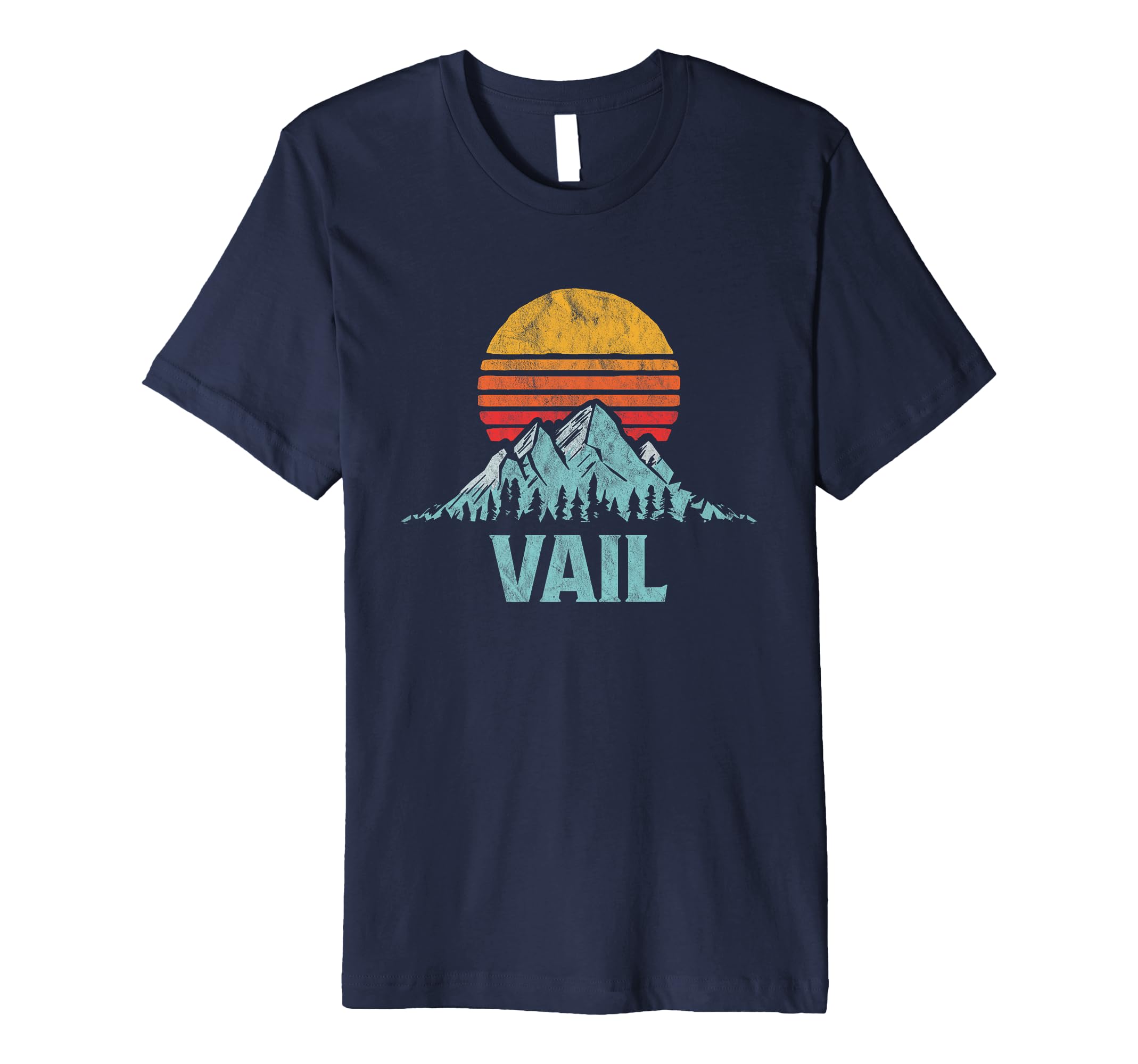 Vail Distressed Mountains Skiing T-Shirt - Custom Art Print Men Women - T-Shirt, Sweatshirt, Hoodie
