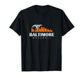 Baltimore Baseball Minimal City Skyline T-Shirt - Trendy Graphic Men Women - T-Shirt, Sweatshirt, Hoodie