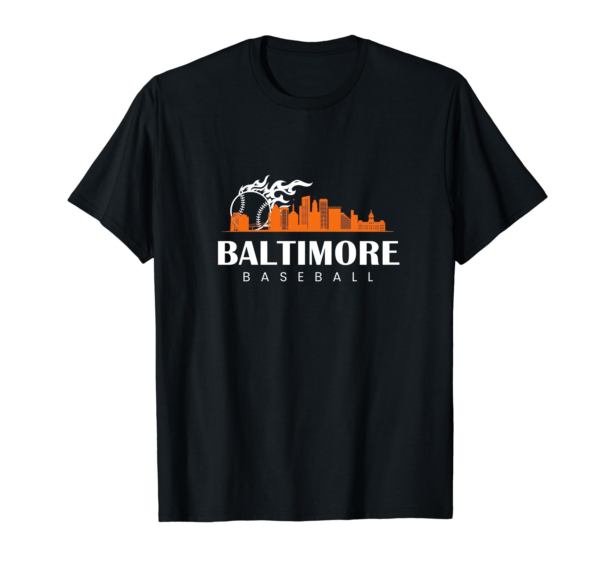 Baltimore Baseball Minimal City Skyline T-Shirt - Trendy Graphic Men Women - T-Shirt, Sweatshirt, Hoodie