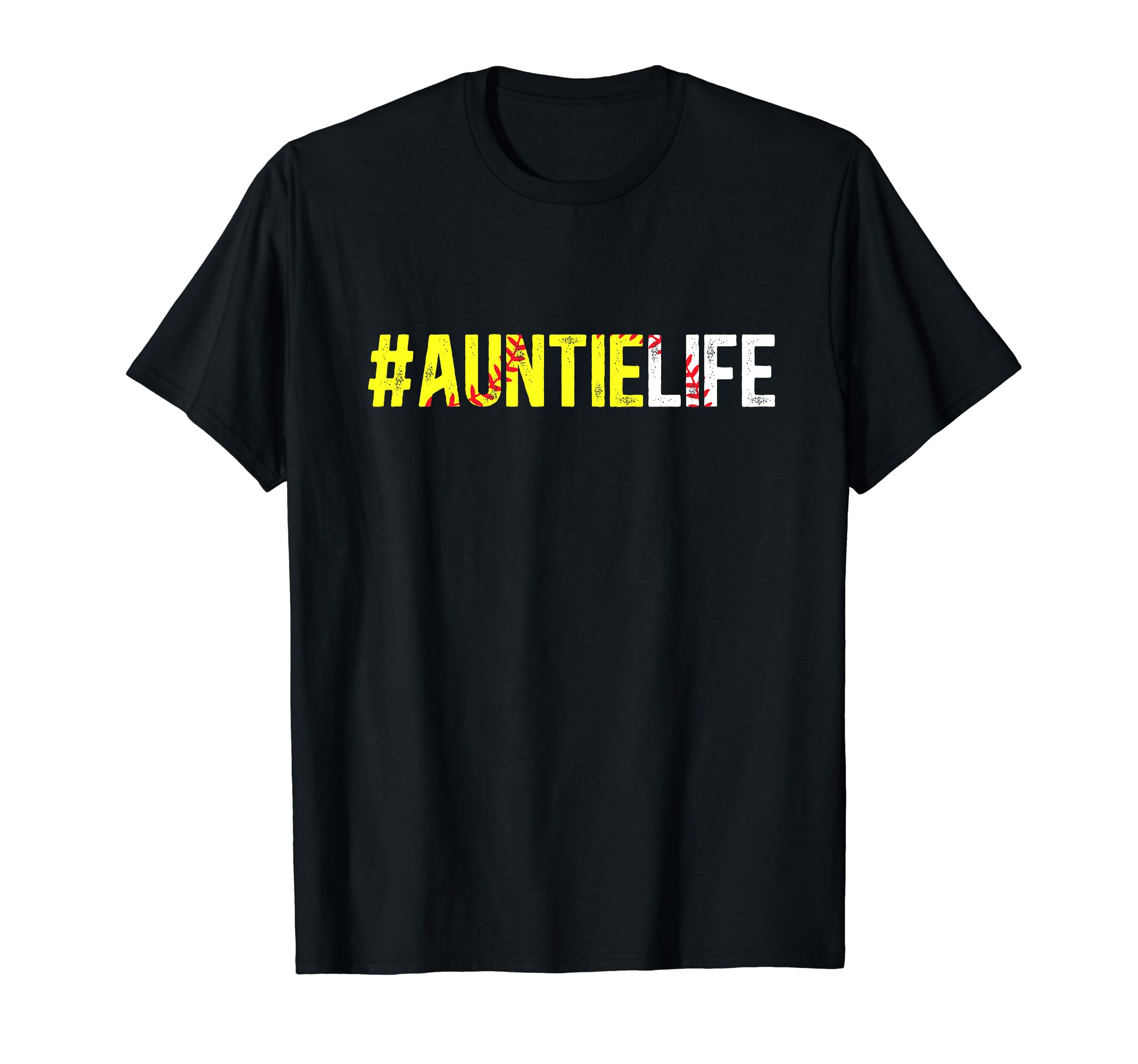 Baseball Softball Auntie Life Softball T-Shirt - Graphic Print for Adults - T-Shirt, Sweatshirt, Hoodie